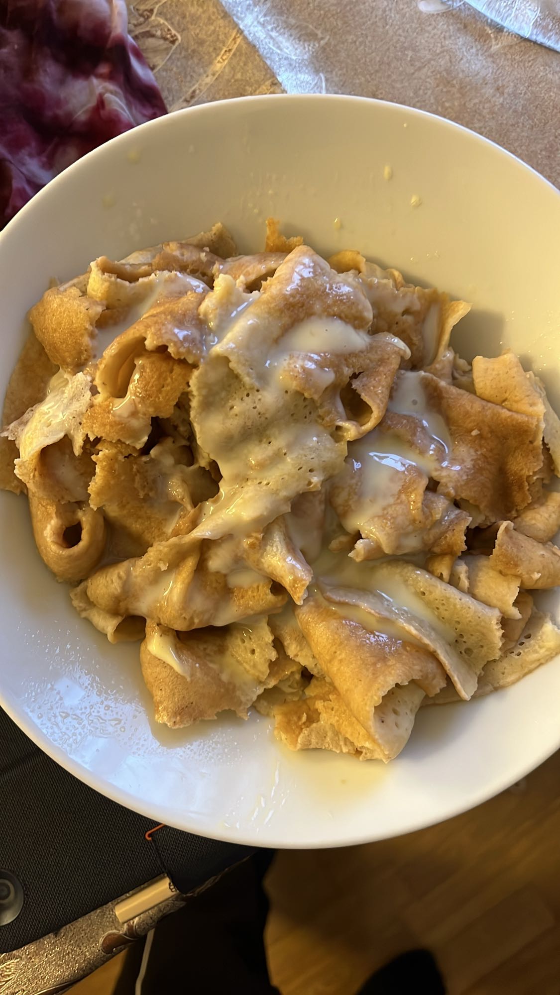 Pancakes with condensed milk