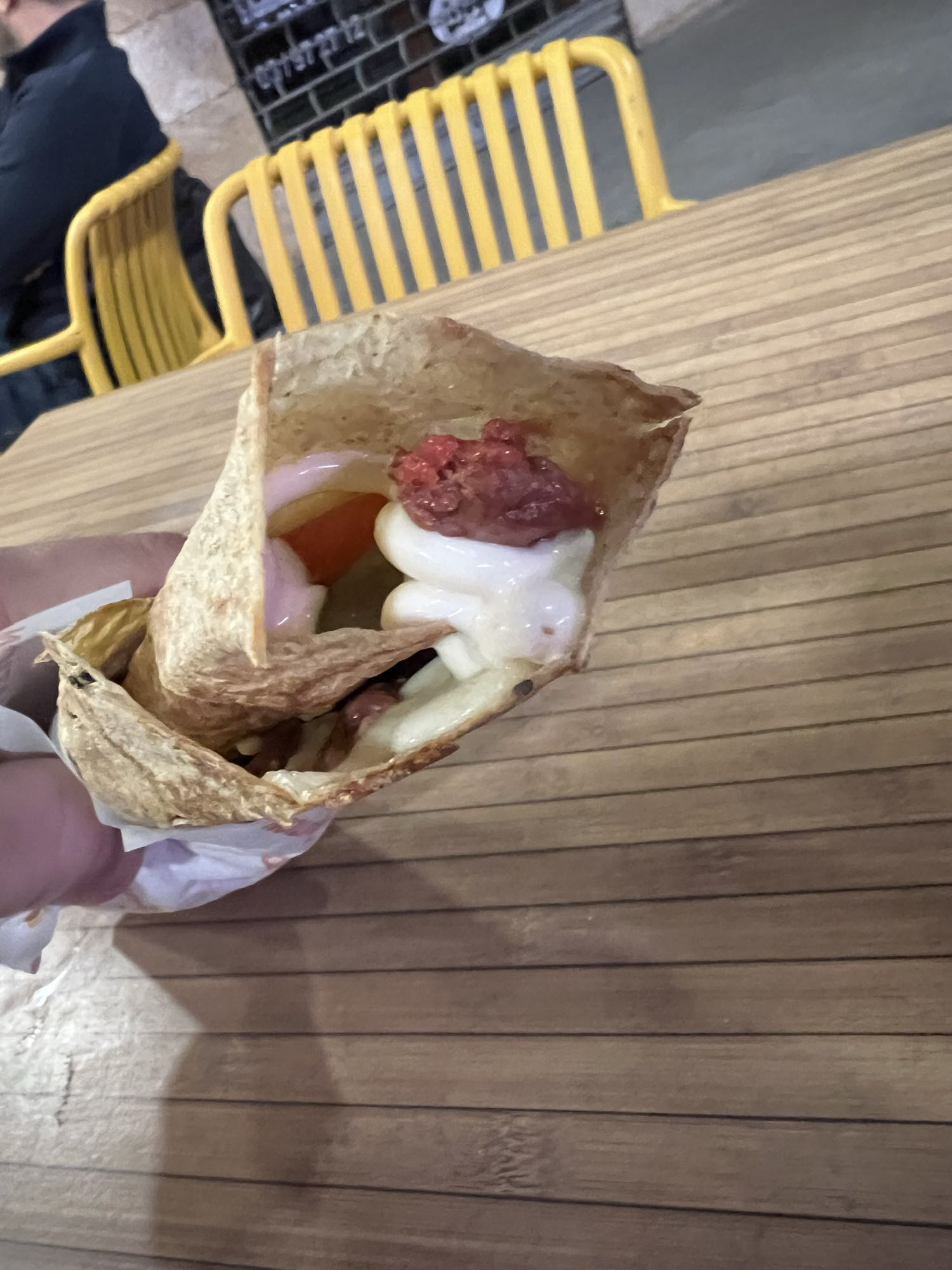 Beef wrap with sauces