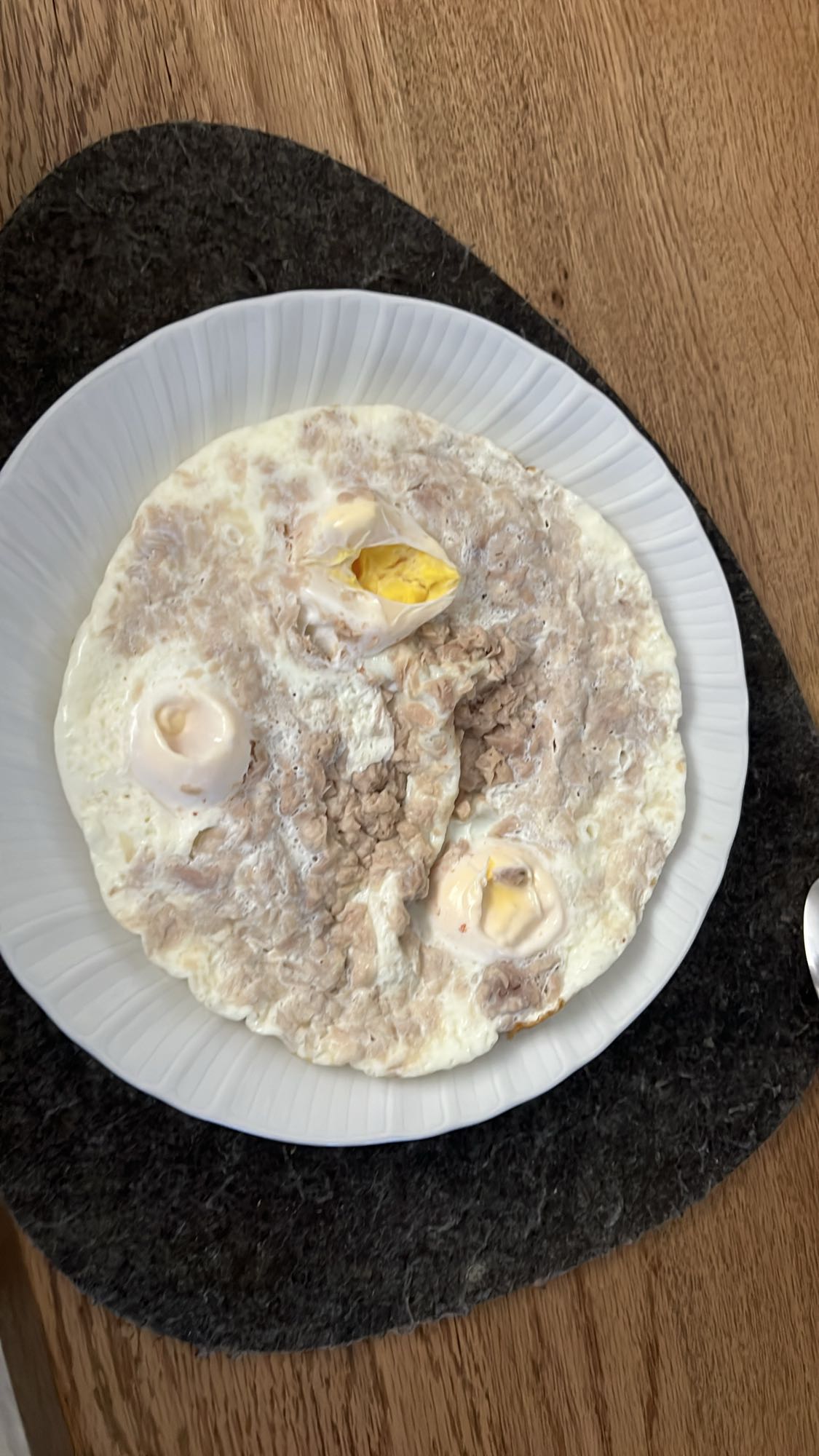 Yumurta beyazı ve ton balığı