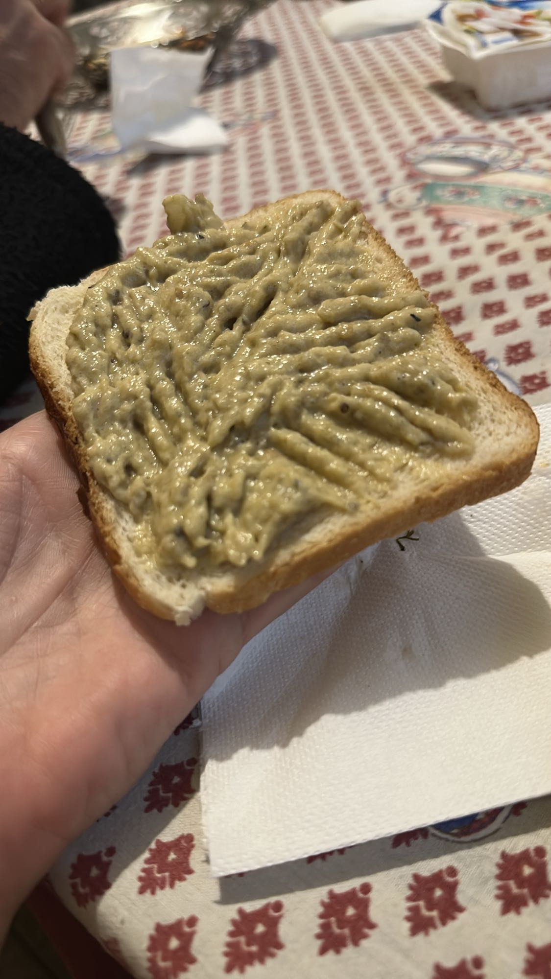 Eggplant spread toast
