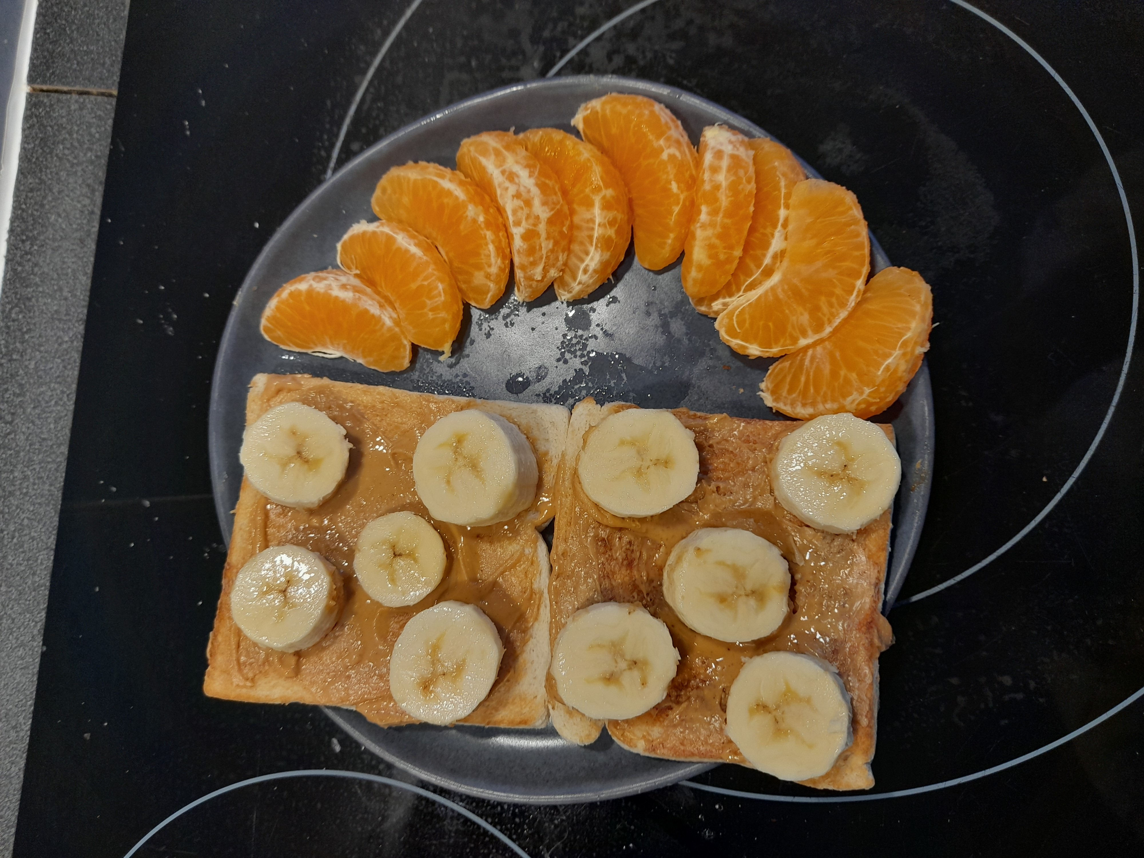 Toast banane et clémentine