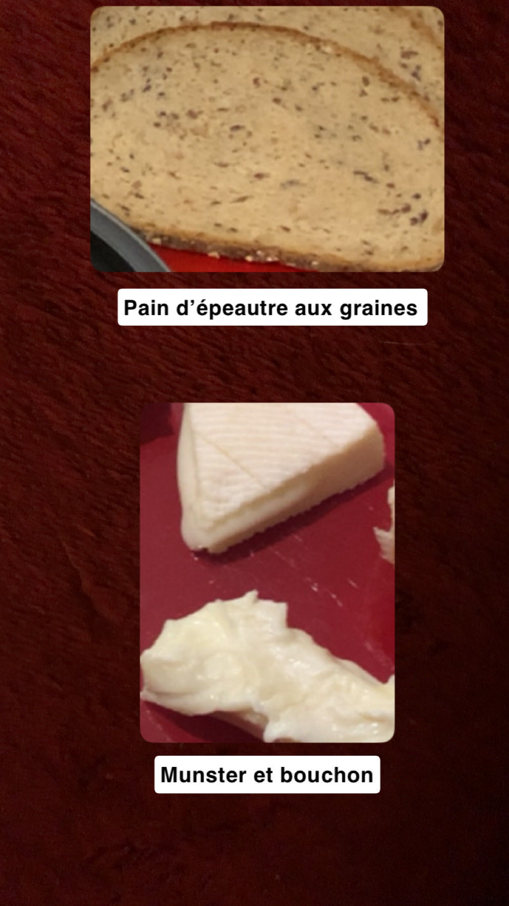 Pain aux graines et fromages