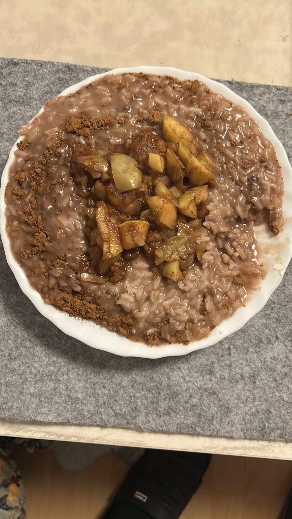 Arroz con manzana y canela