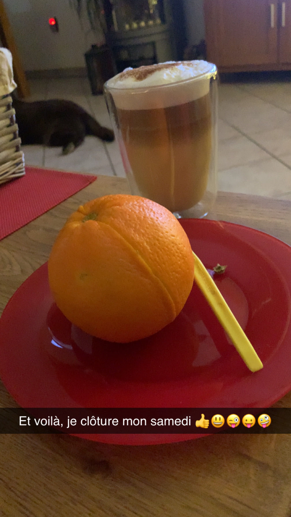 Orange et café mousse de lait