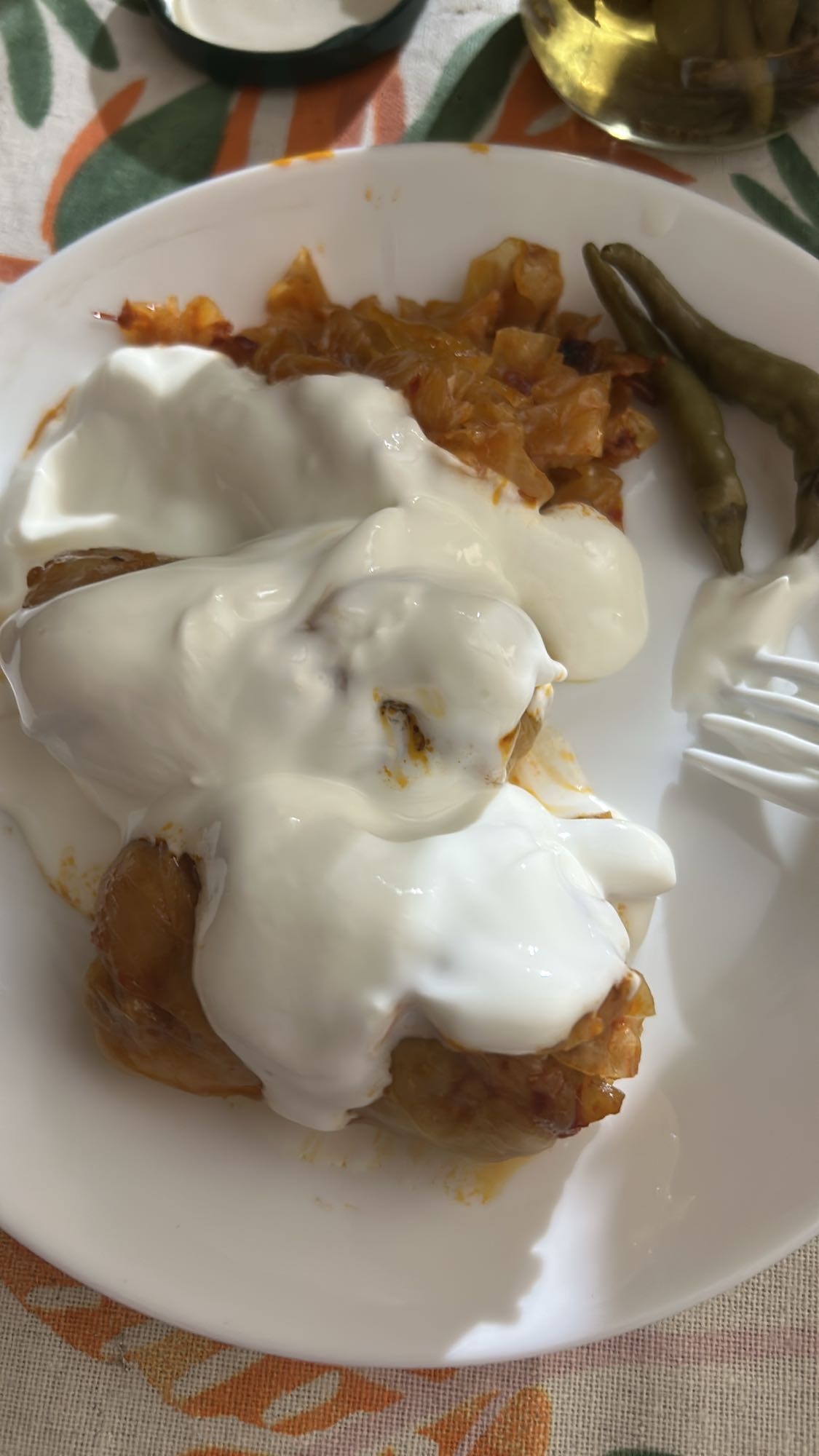 Sarmale cu iaurt și ardei