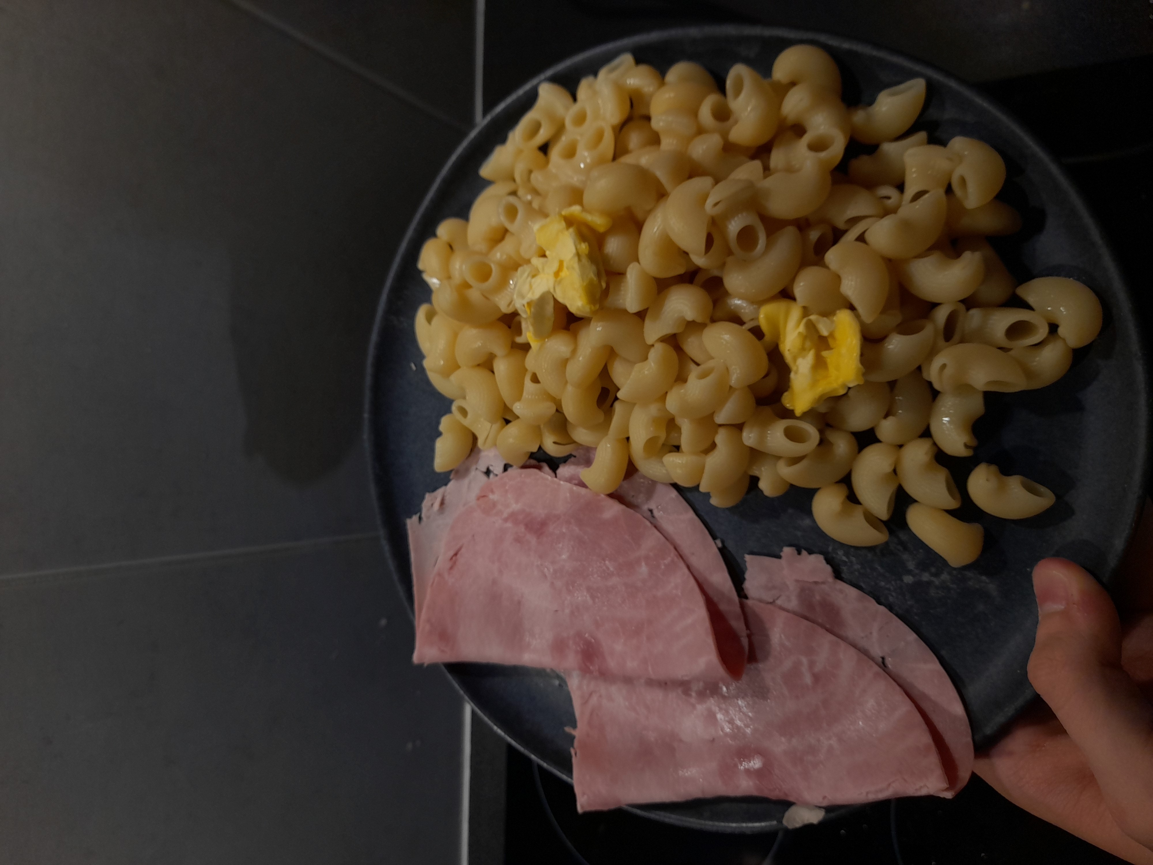 Pâtes jambon beurre