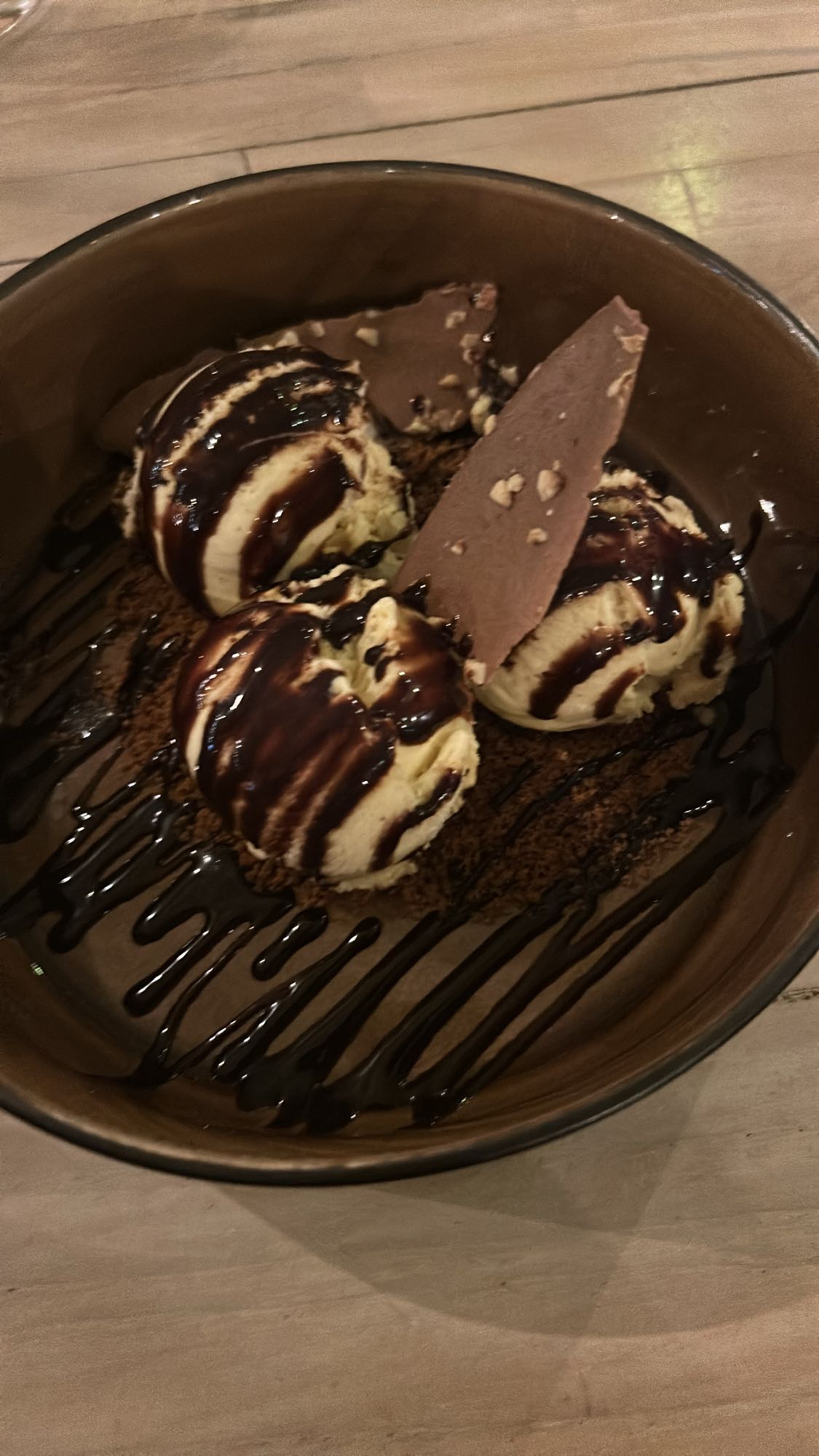 Vanille ijs met chocolade