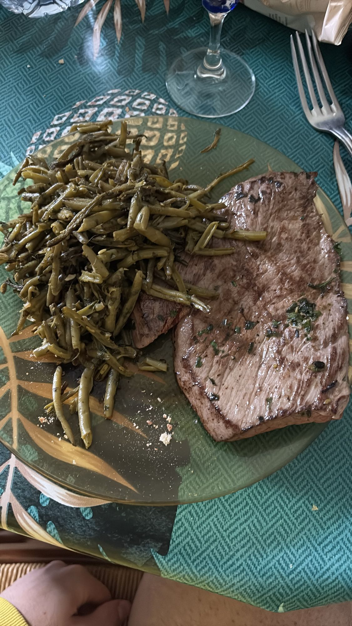 Steak et haricots verts