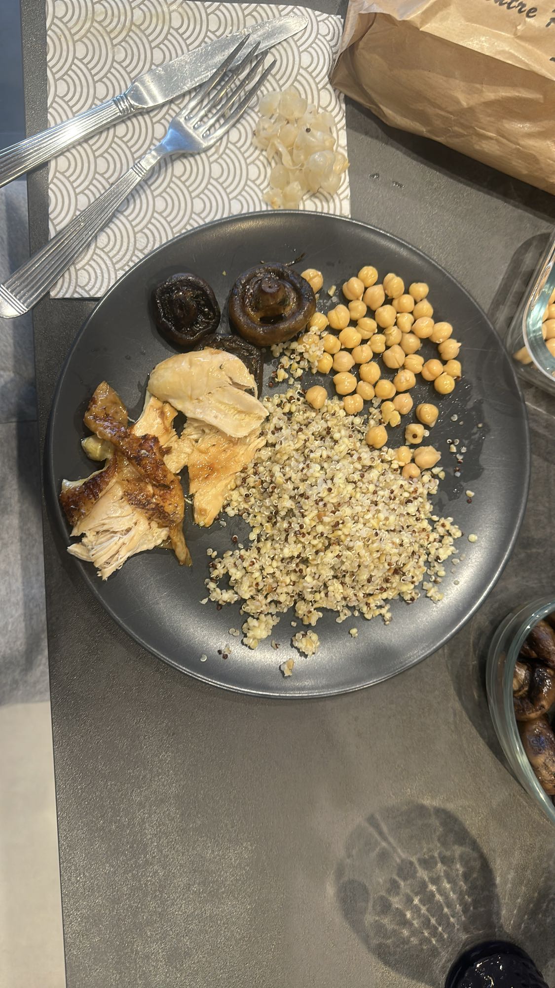 Poulet quinoa pois chiches