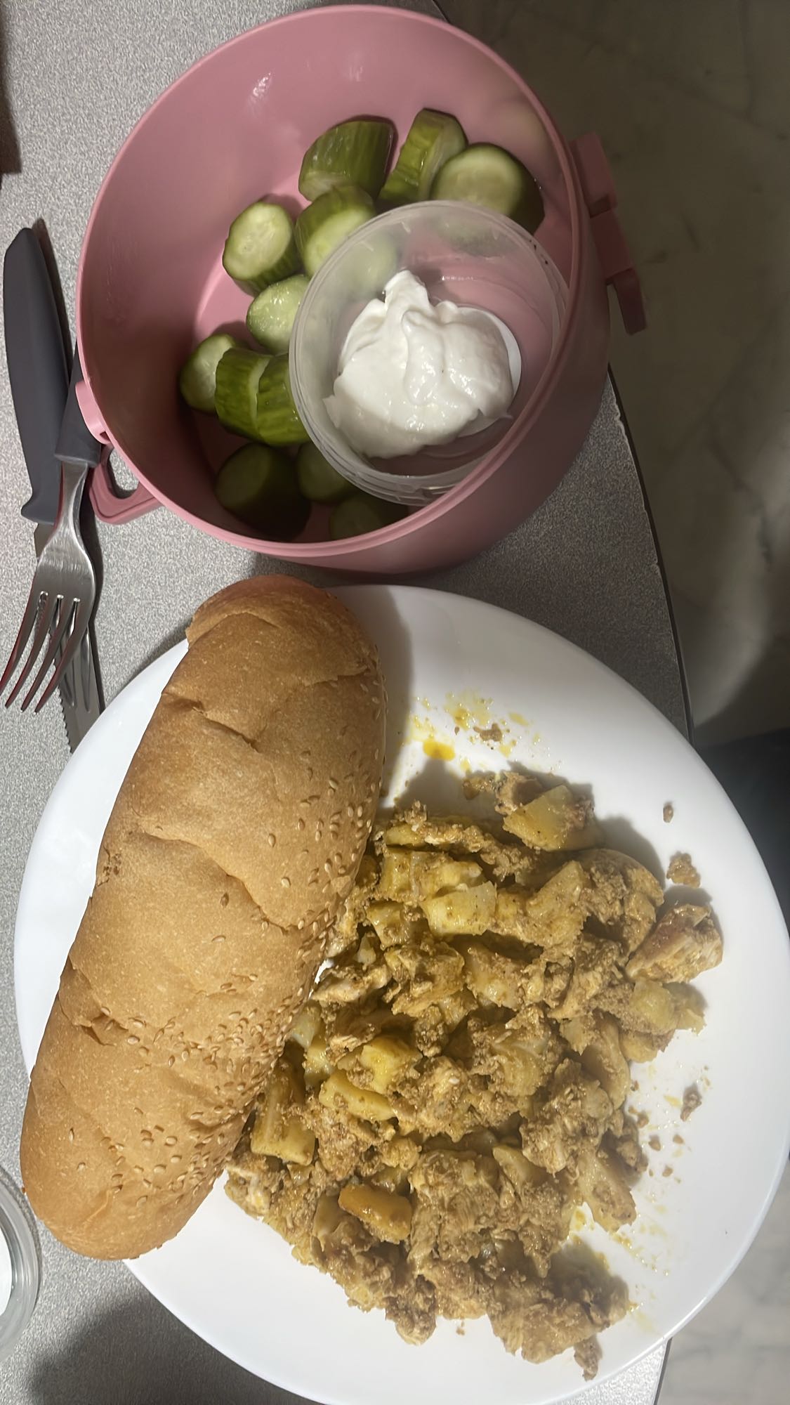 Chicken egg mix with bread