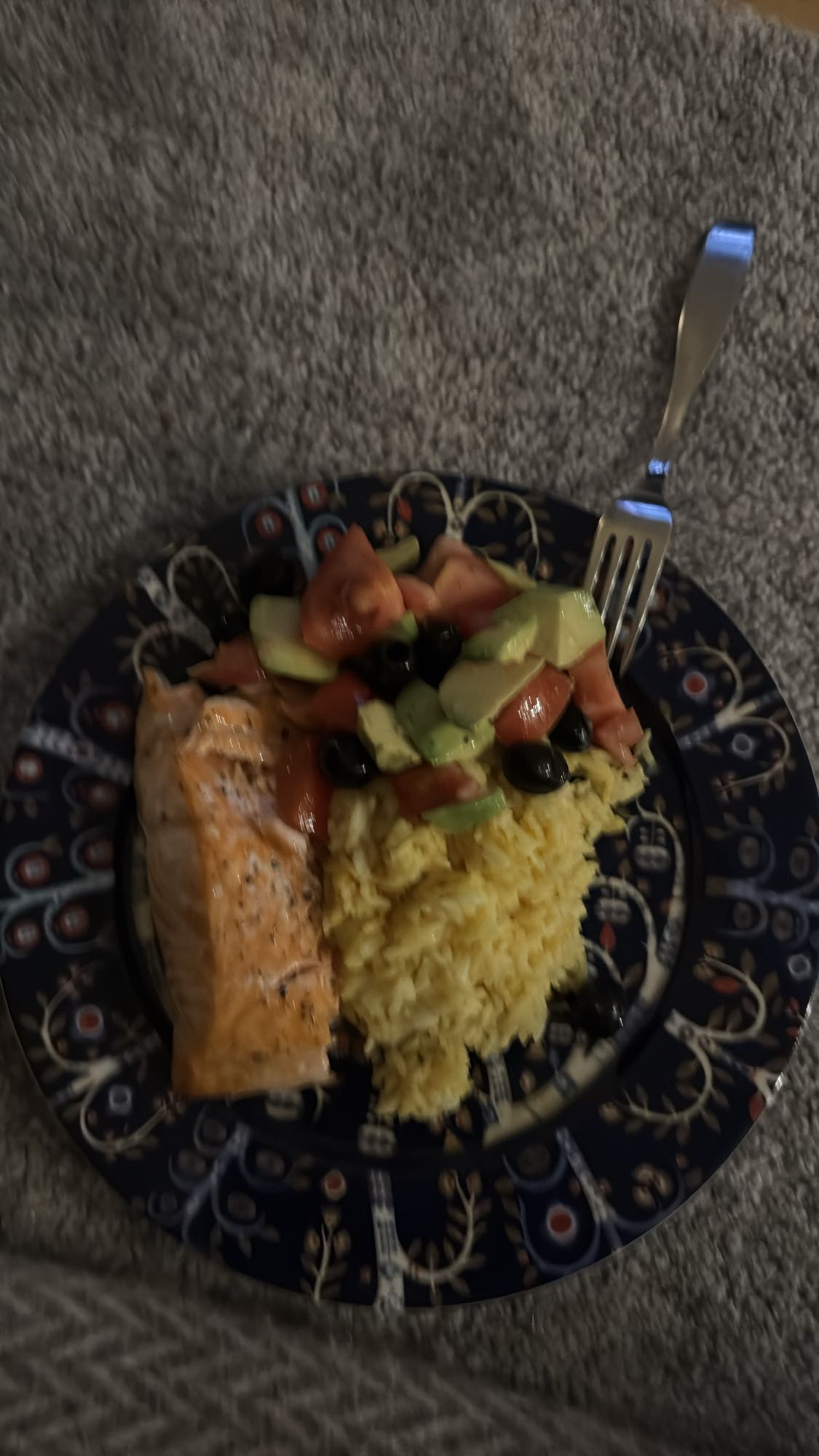 Salmon Rice Salad Plate