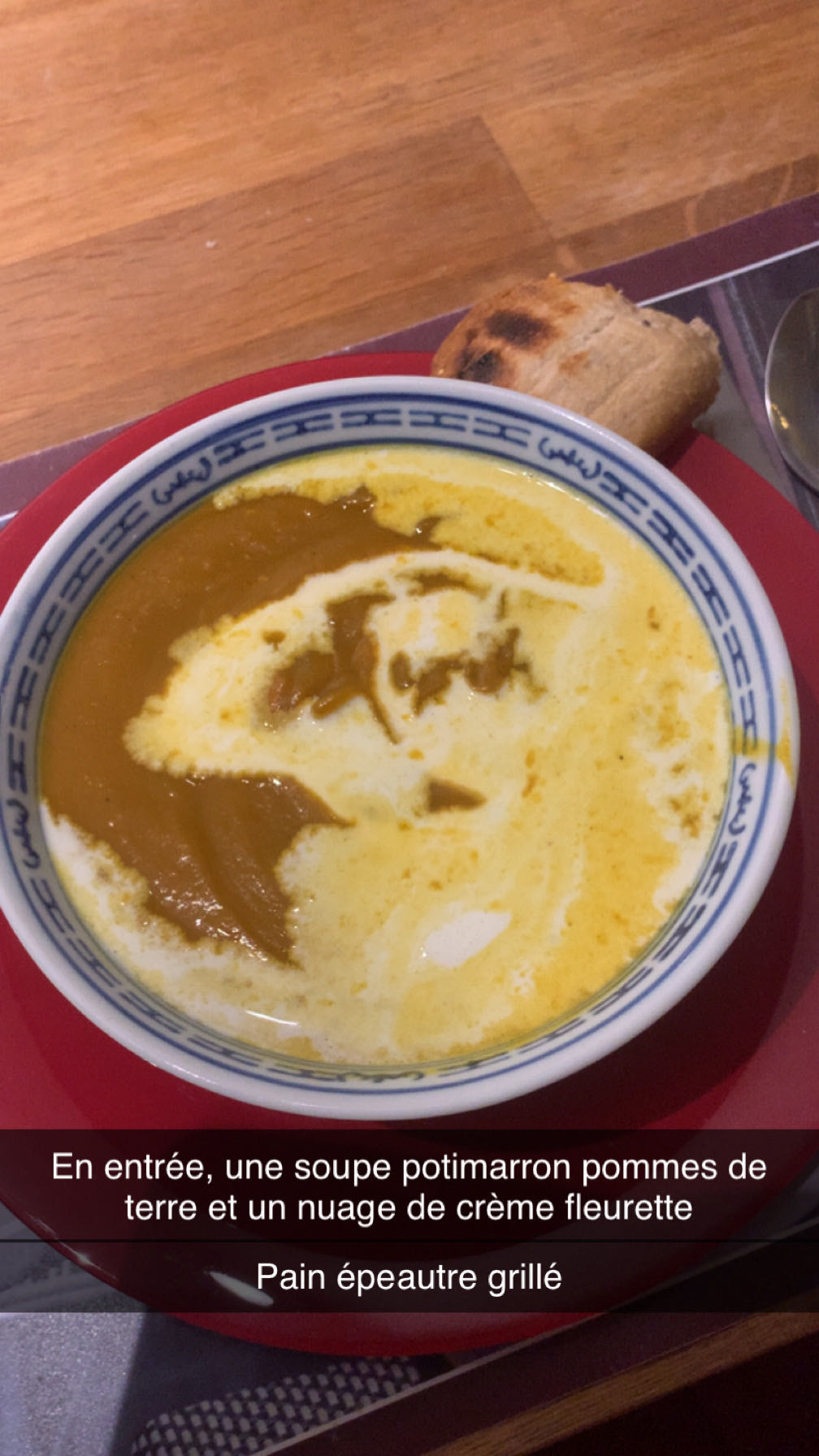 Soupe potimarron crème