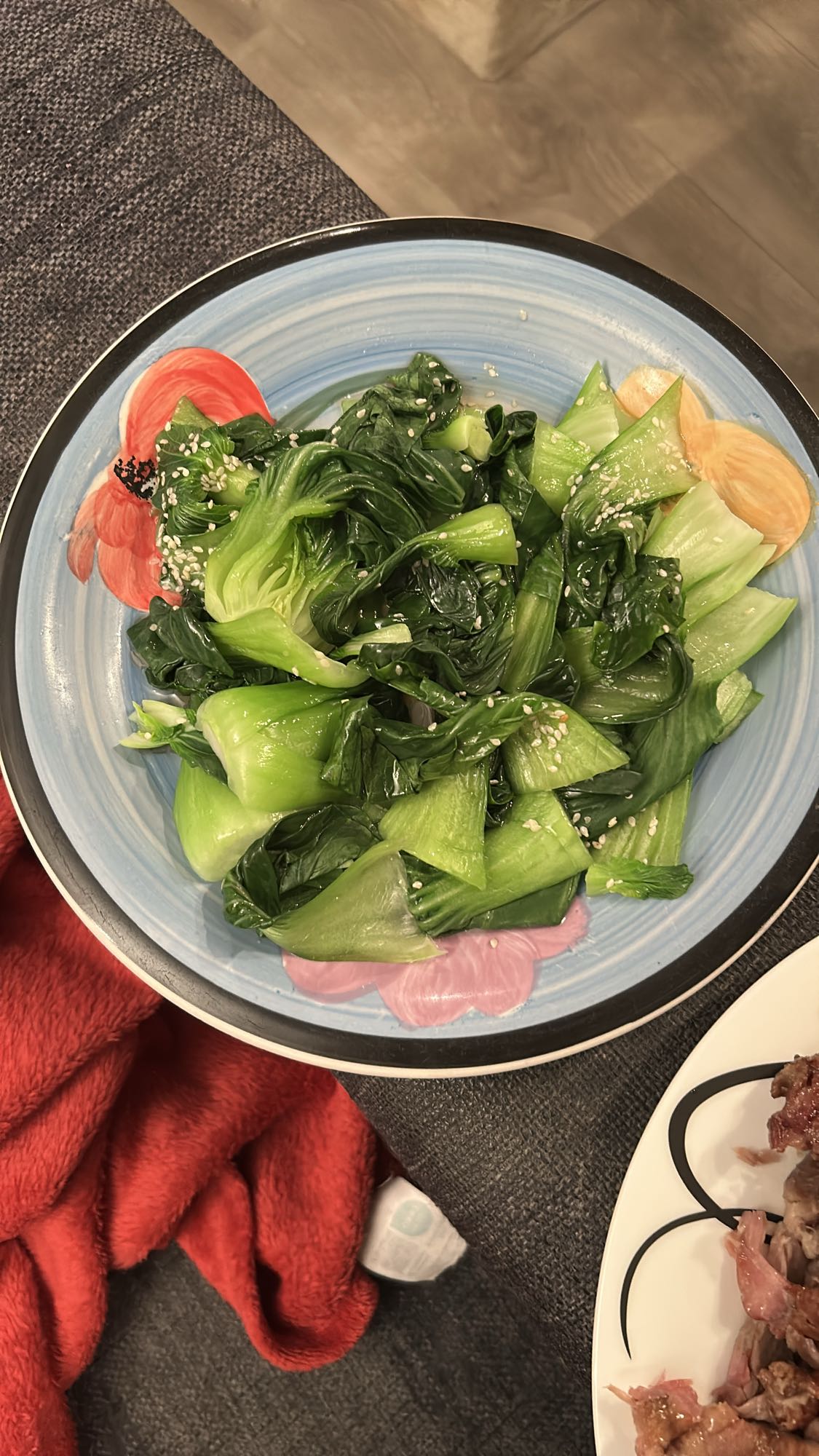 Dampet bok choy med sesamfrø