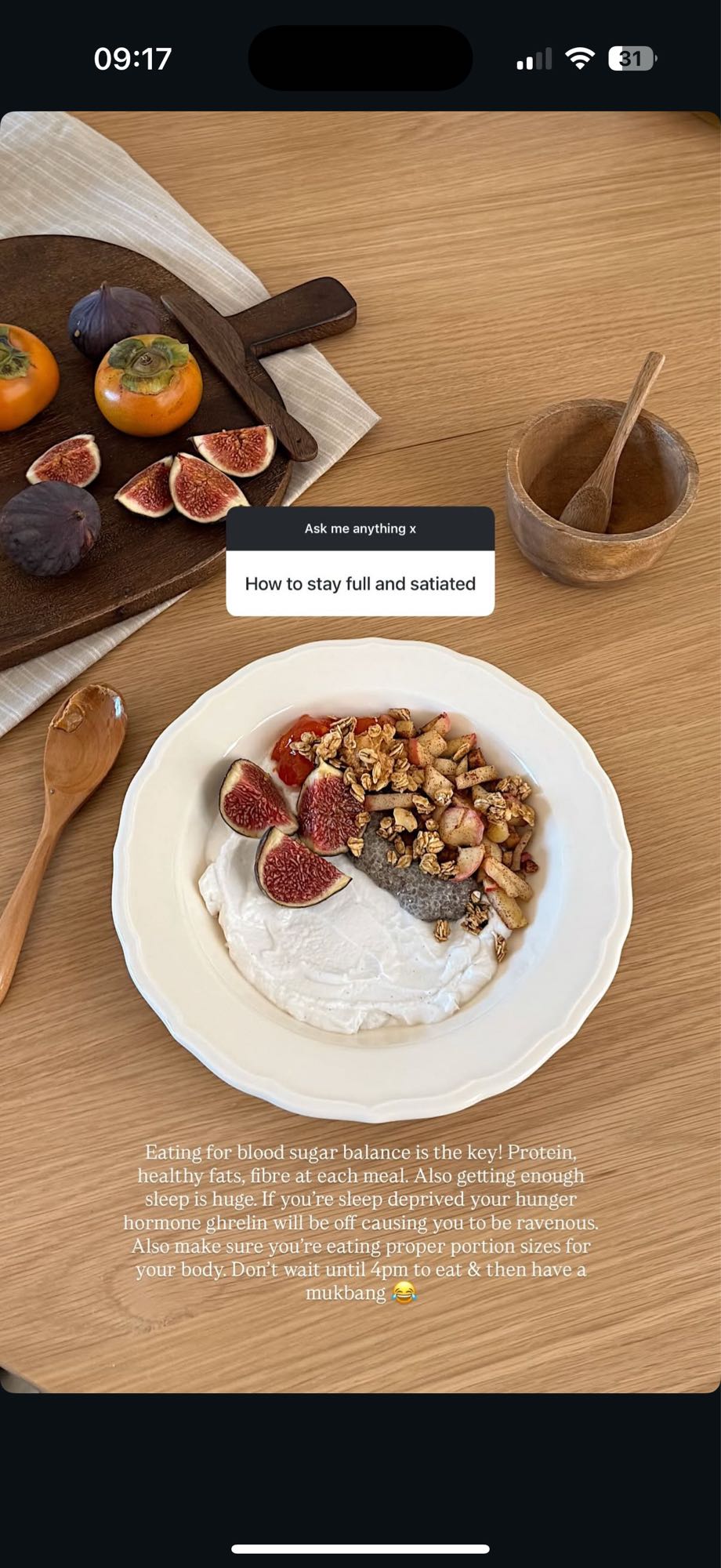 Bol yaourt, figues et granola