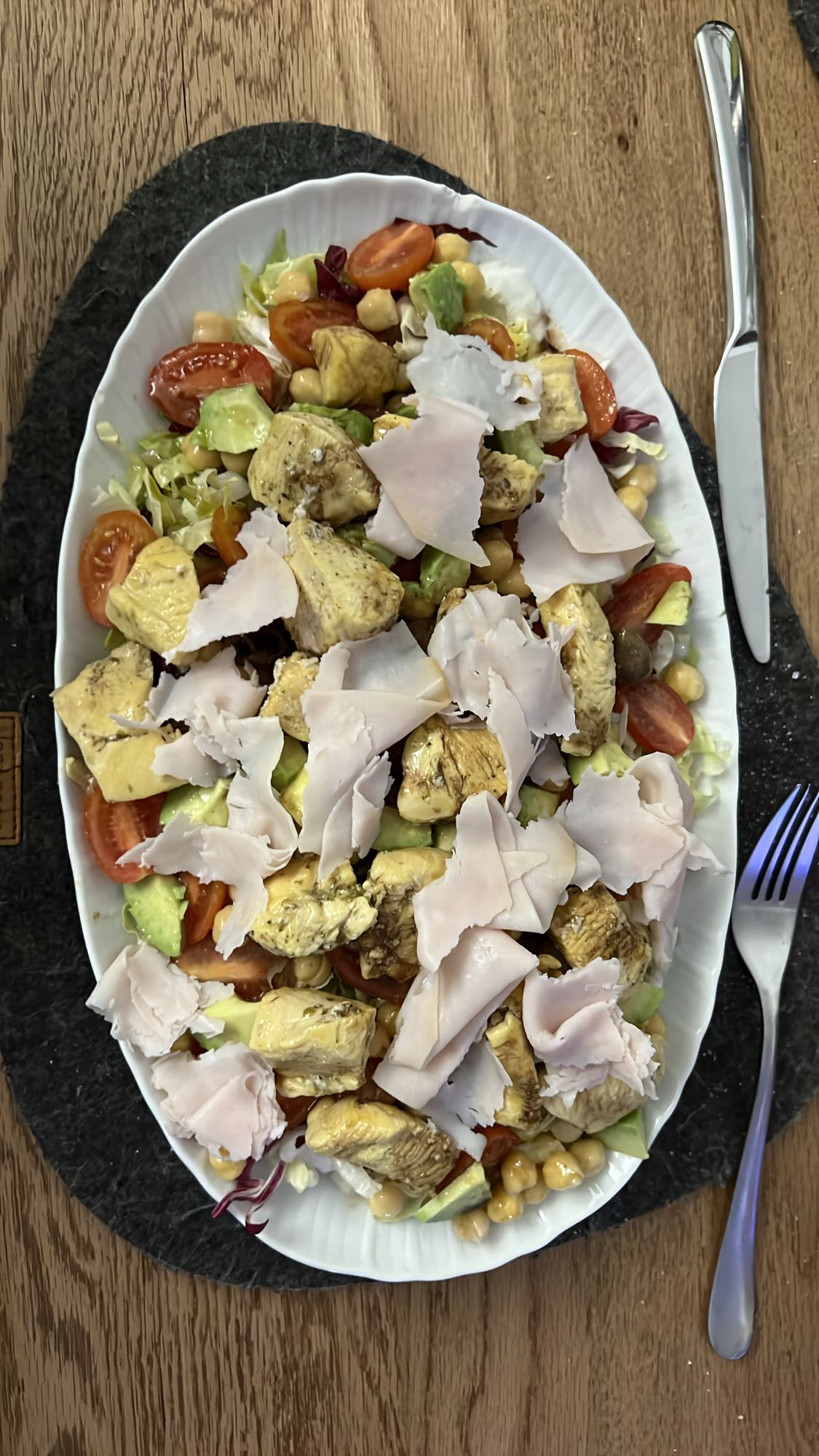 Kip salade met groenten