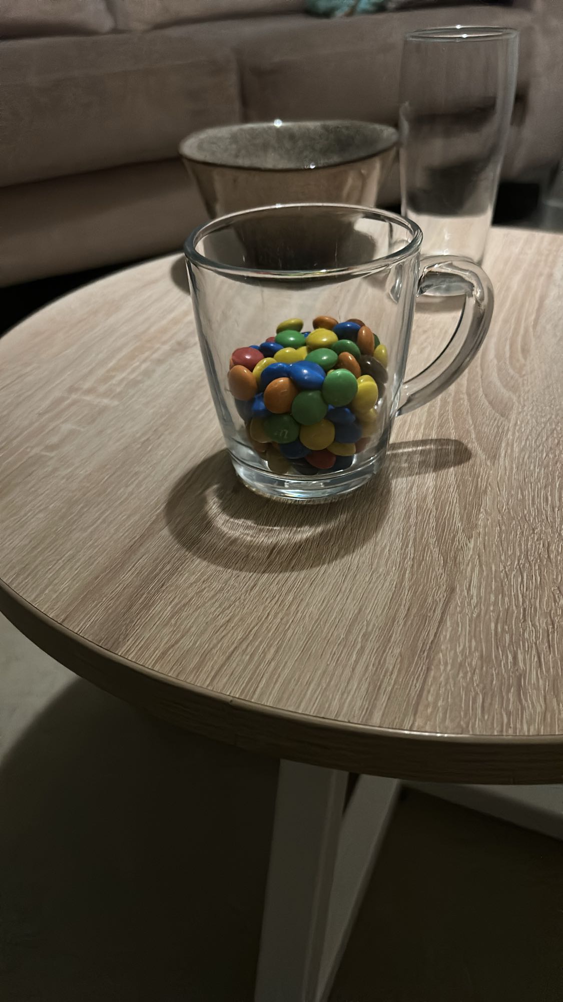 M&M's in glasbeker
