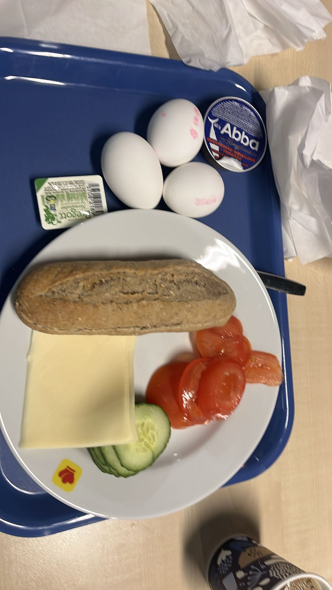 Eggs and Bread Plate