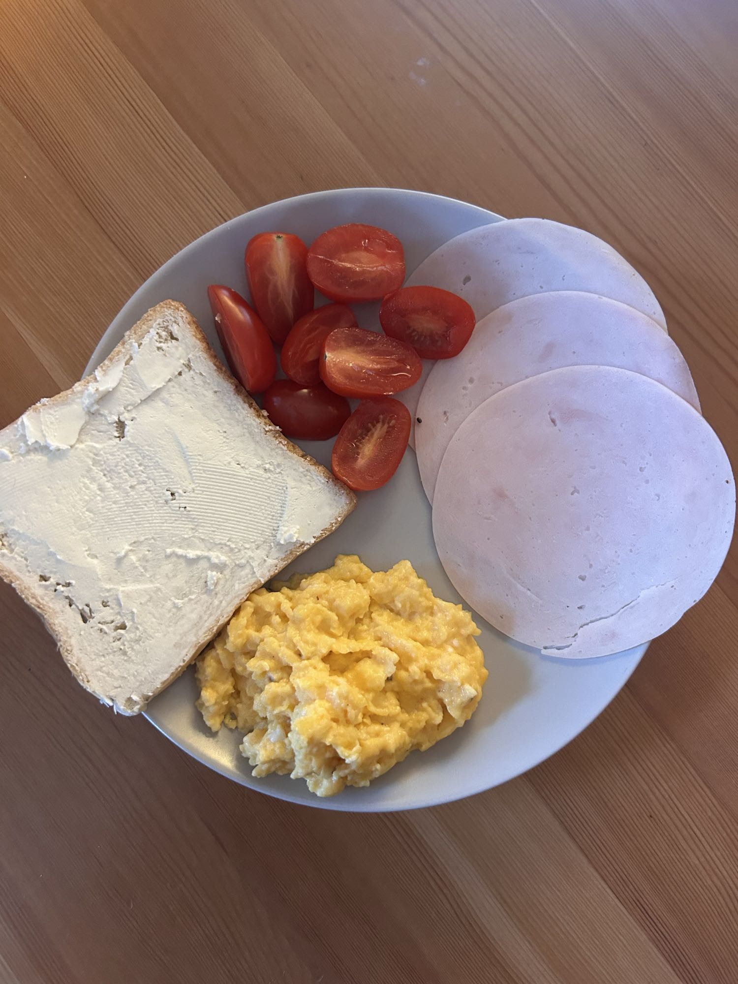 Завтрак с яйцом и ветчиной