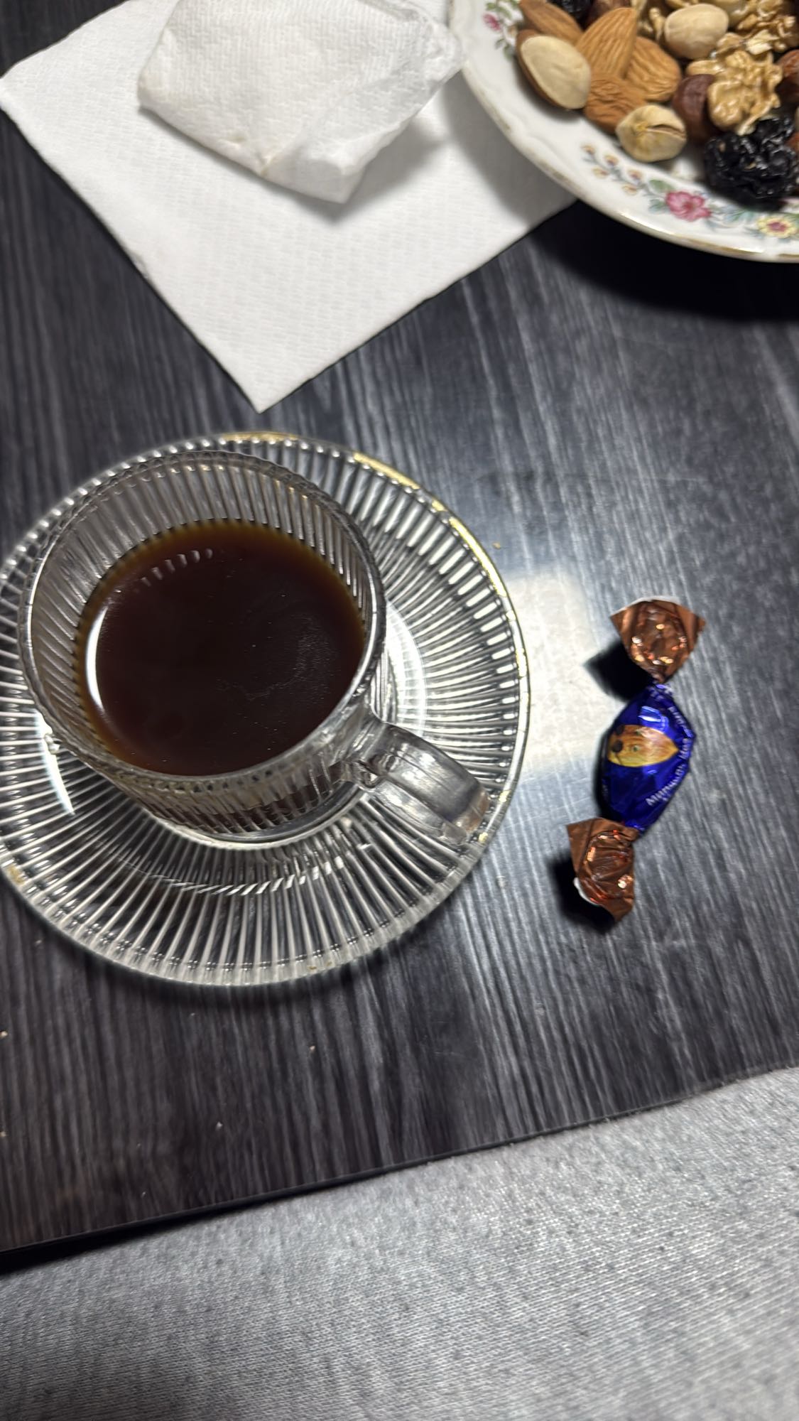 Coffee, candy, mixed nuts