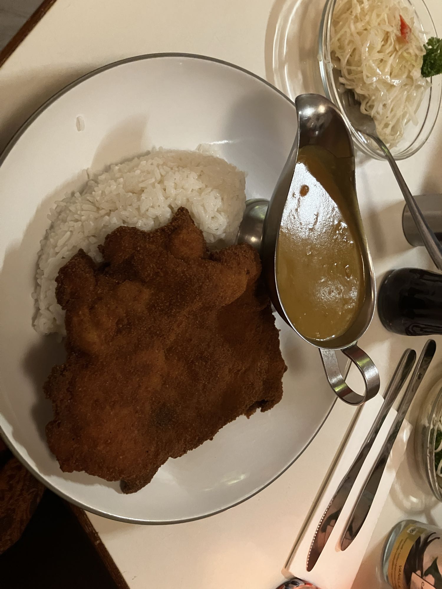 Arroz com schnitzel