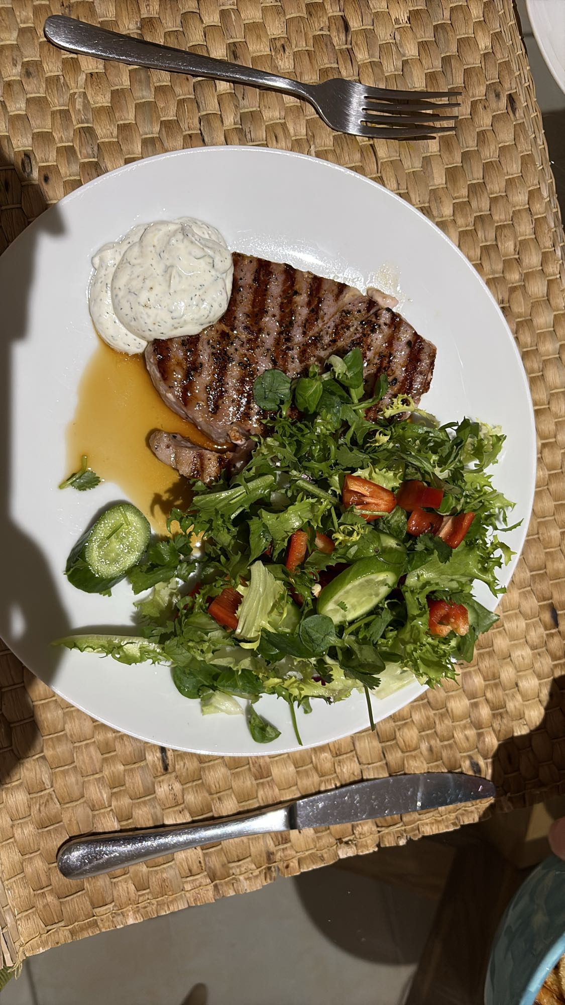Grilled Steak with Salad