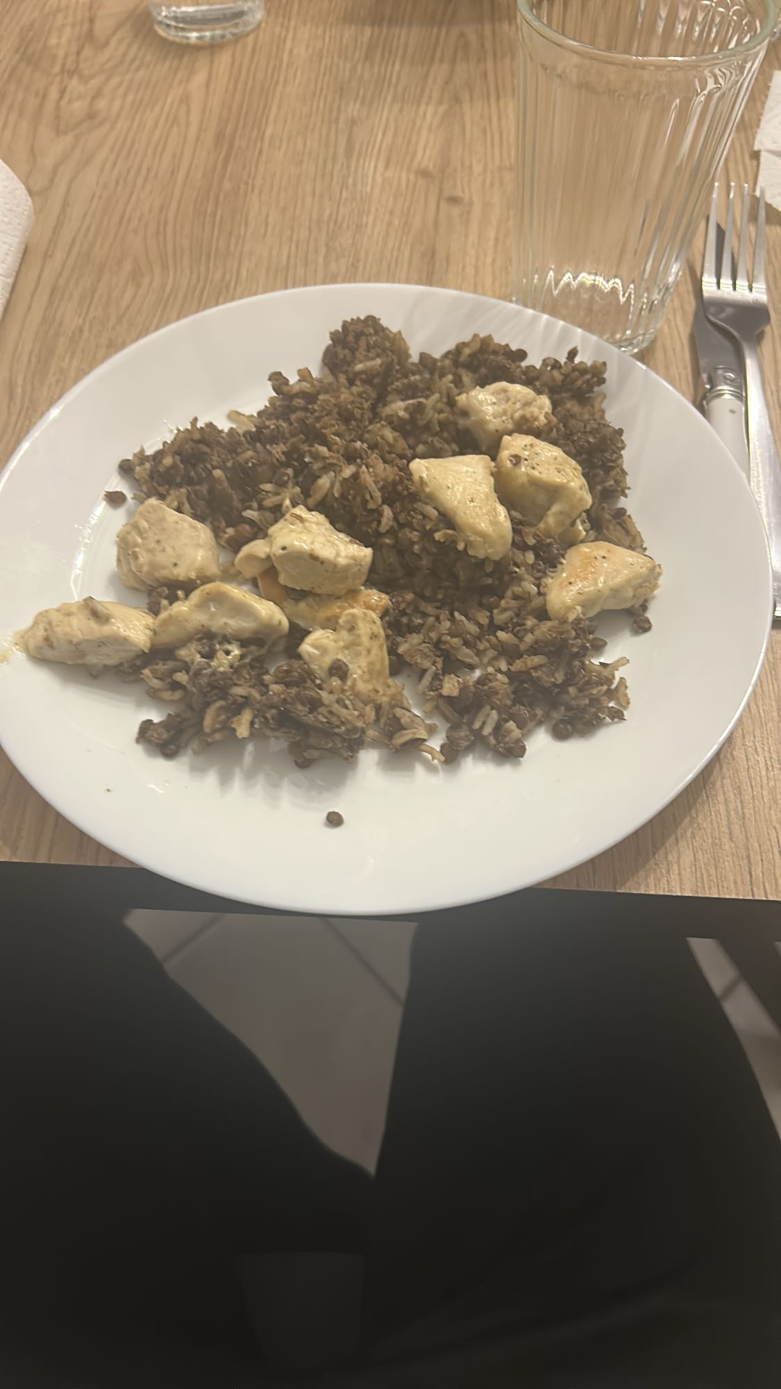 Poulet et riz aux lentilles