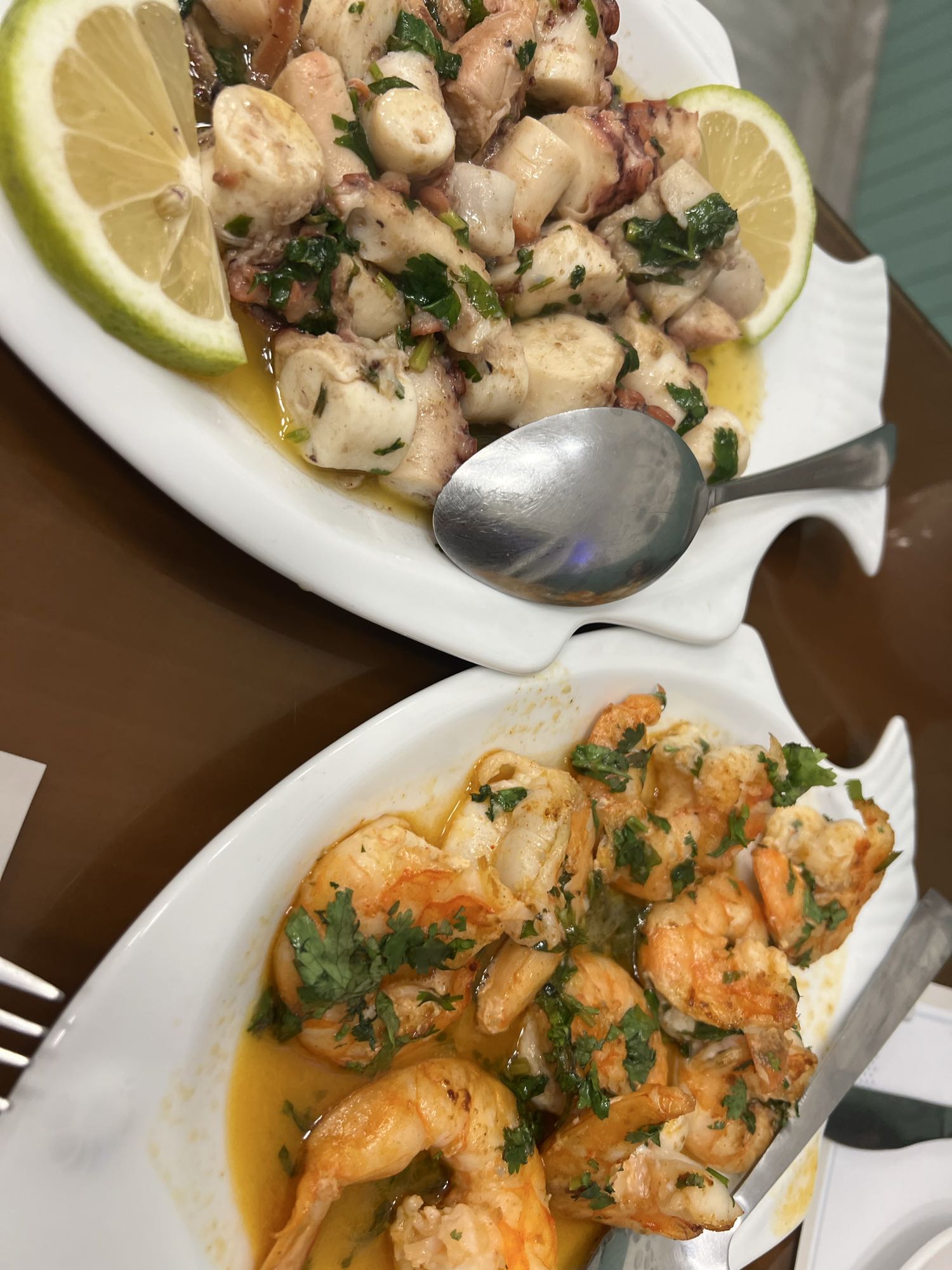 Octopus and shrimp tapas