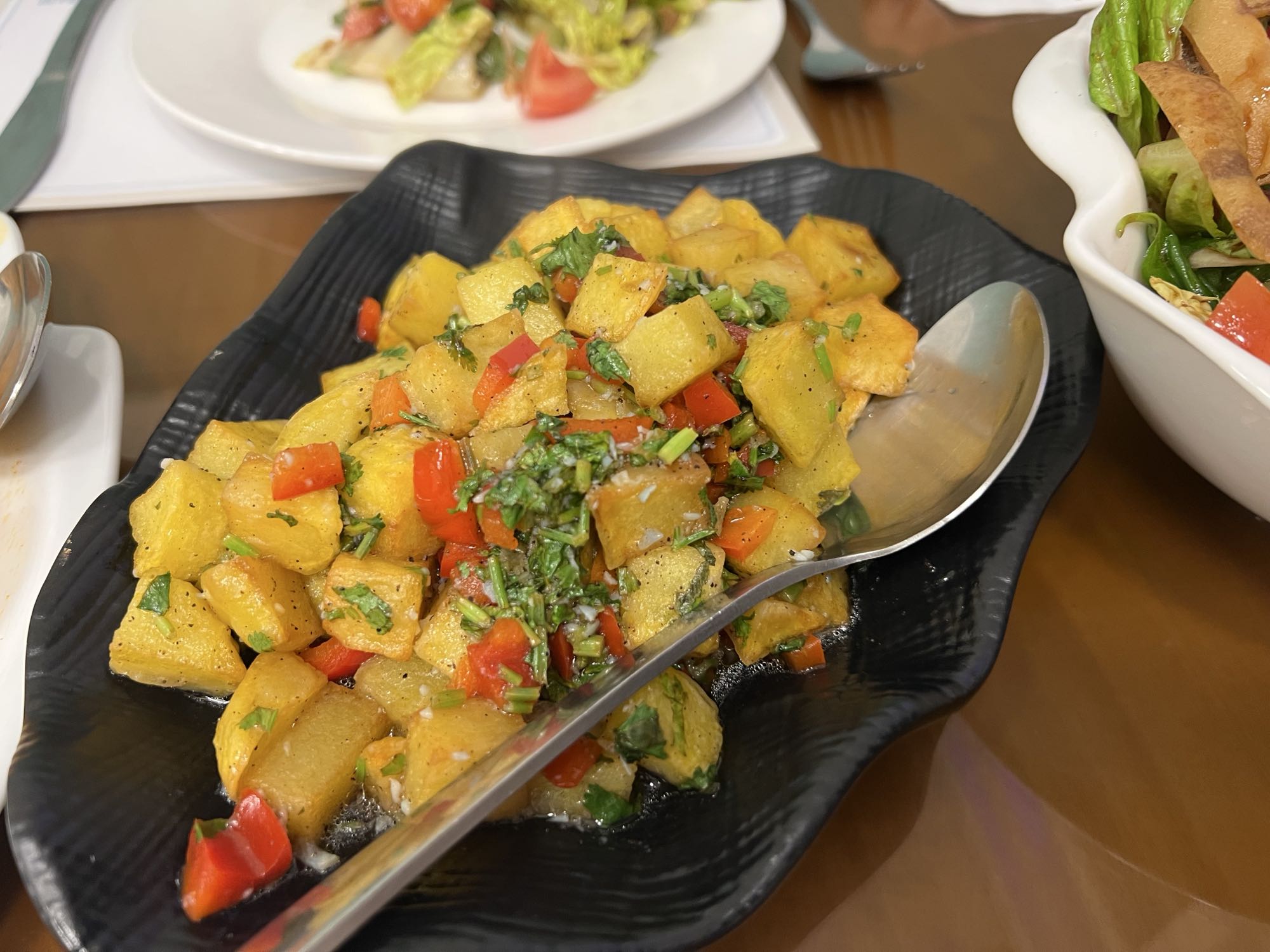 10 cubes Batata Harra with Coriander