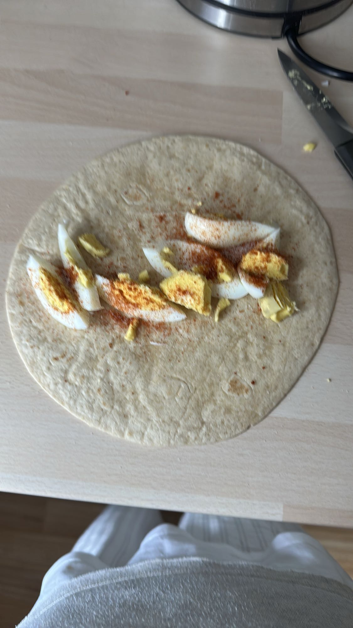 Yumurta ve lavaş dürüm