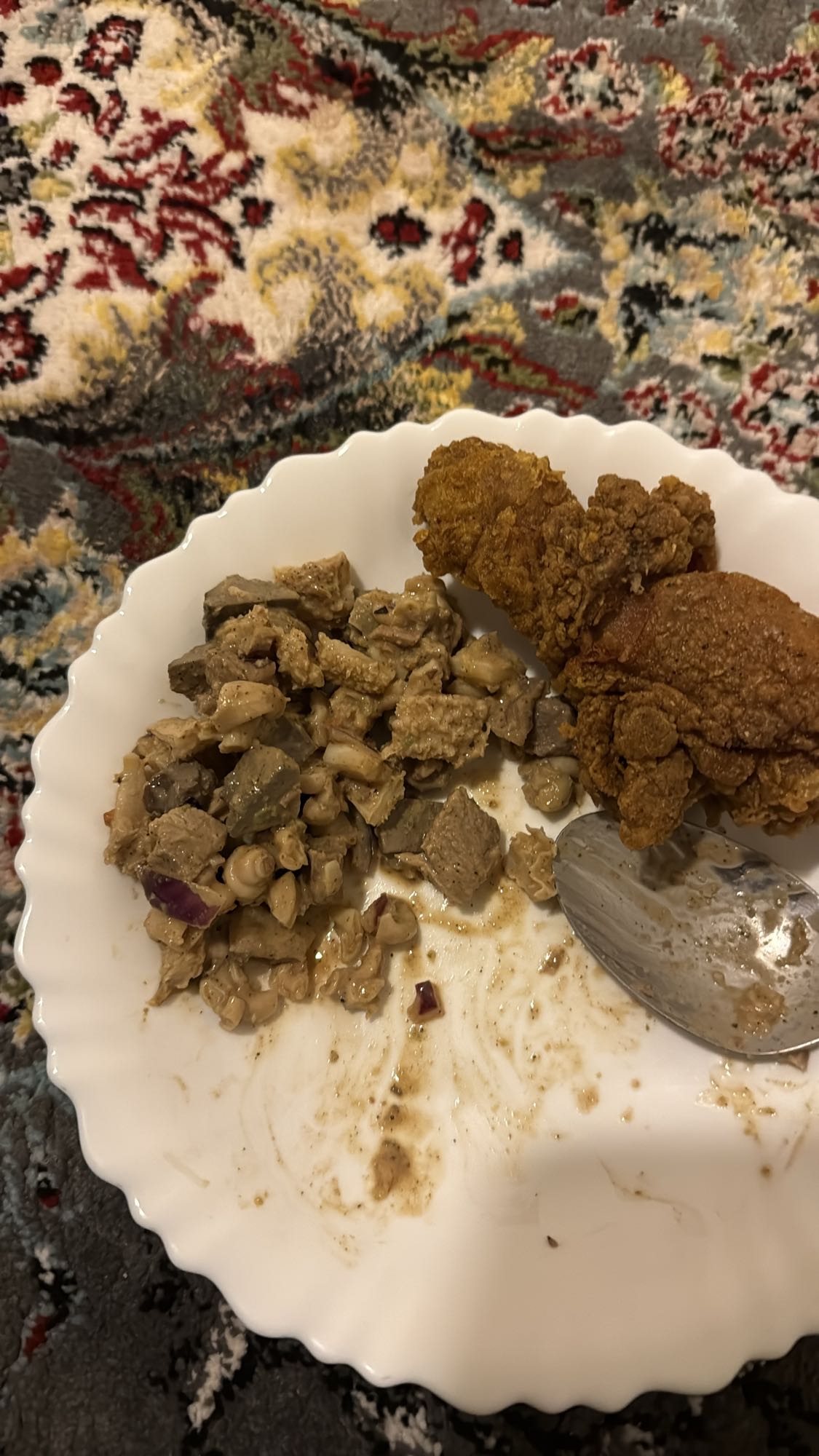 Stekt kylling og innmat