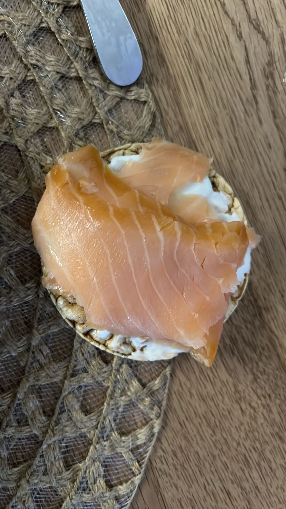 Rice cake with salmon