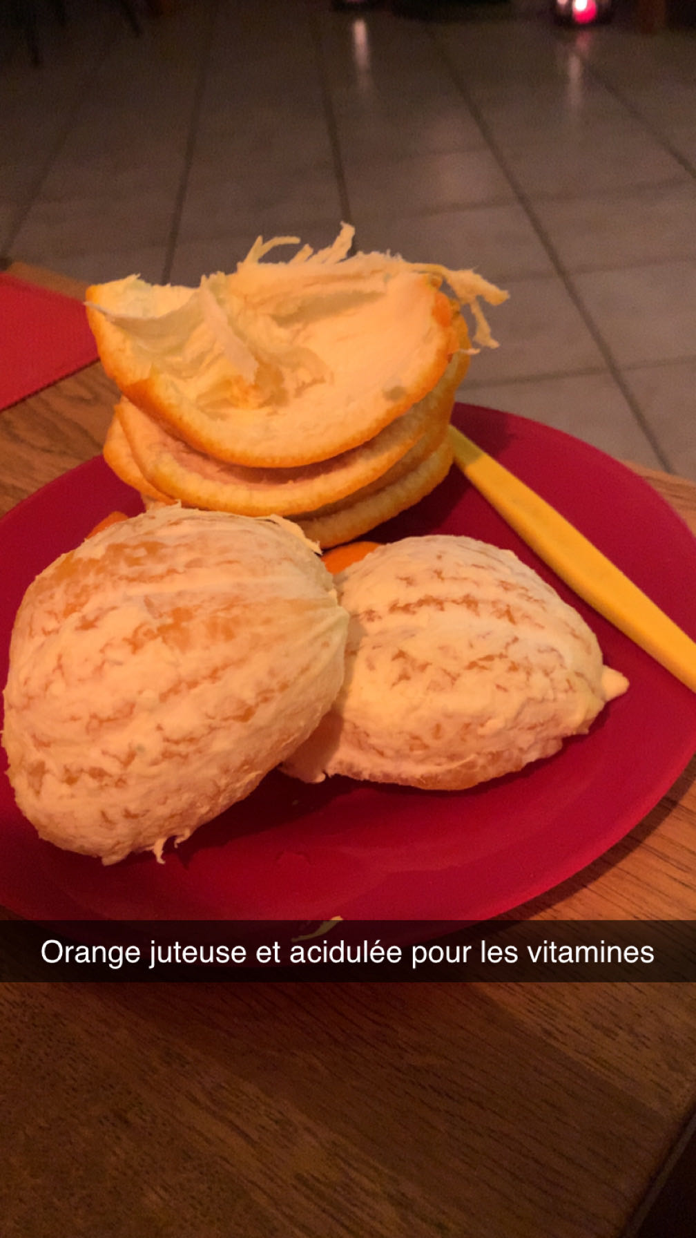 Oranges pelées fraîches