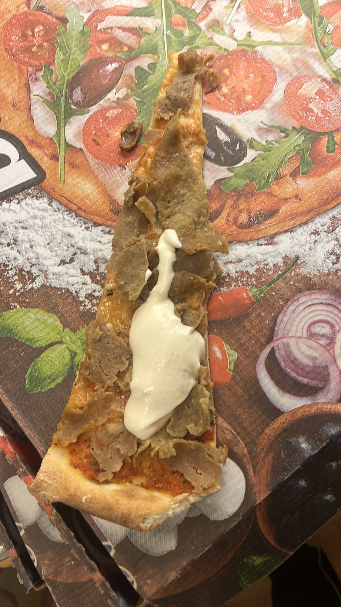 Doner Kebab Pizza Slice