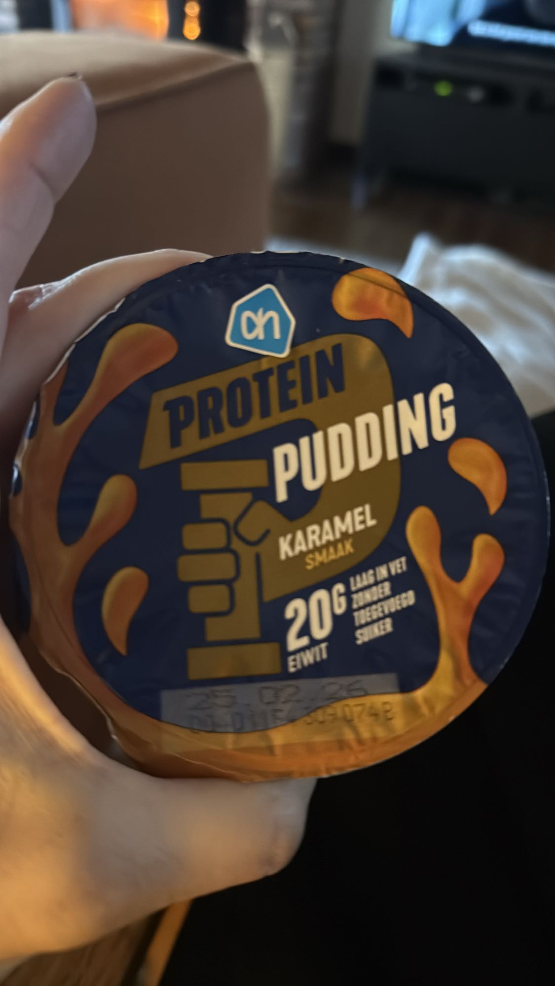 Karamel proteïnepudding