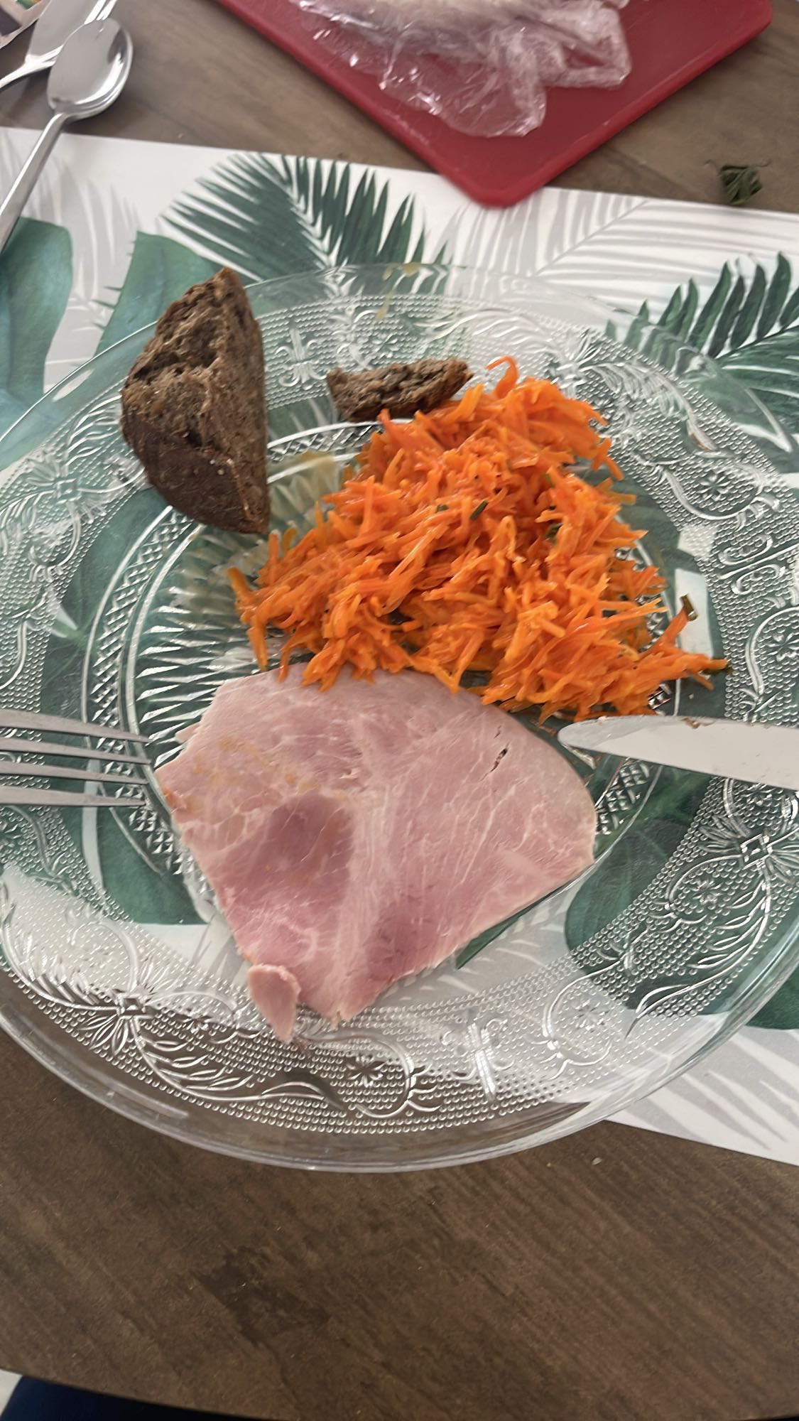 Jambon, carottes, pain