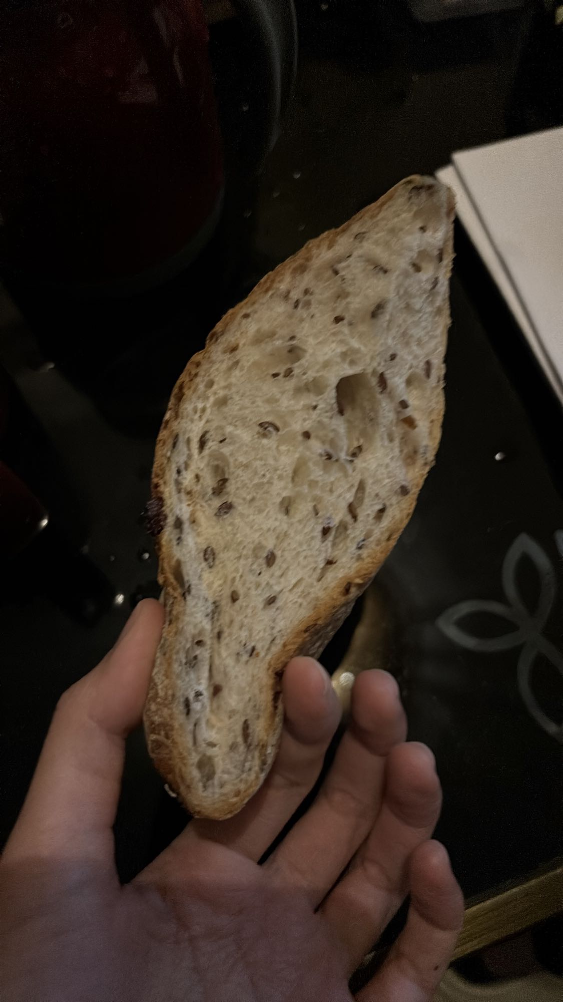 Seeded bread slice