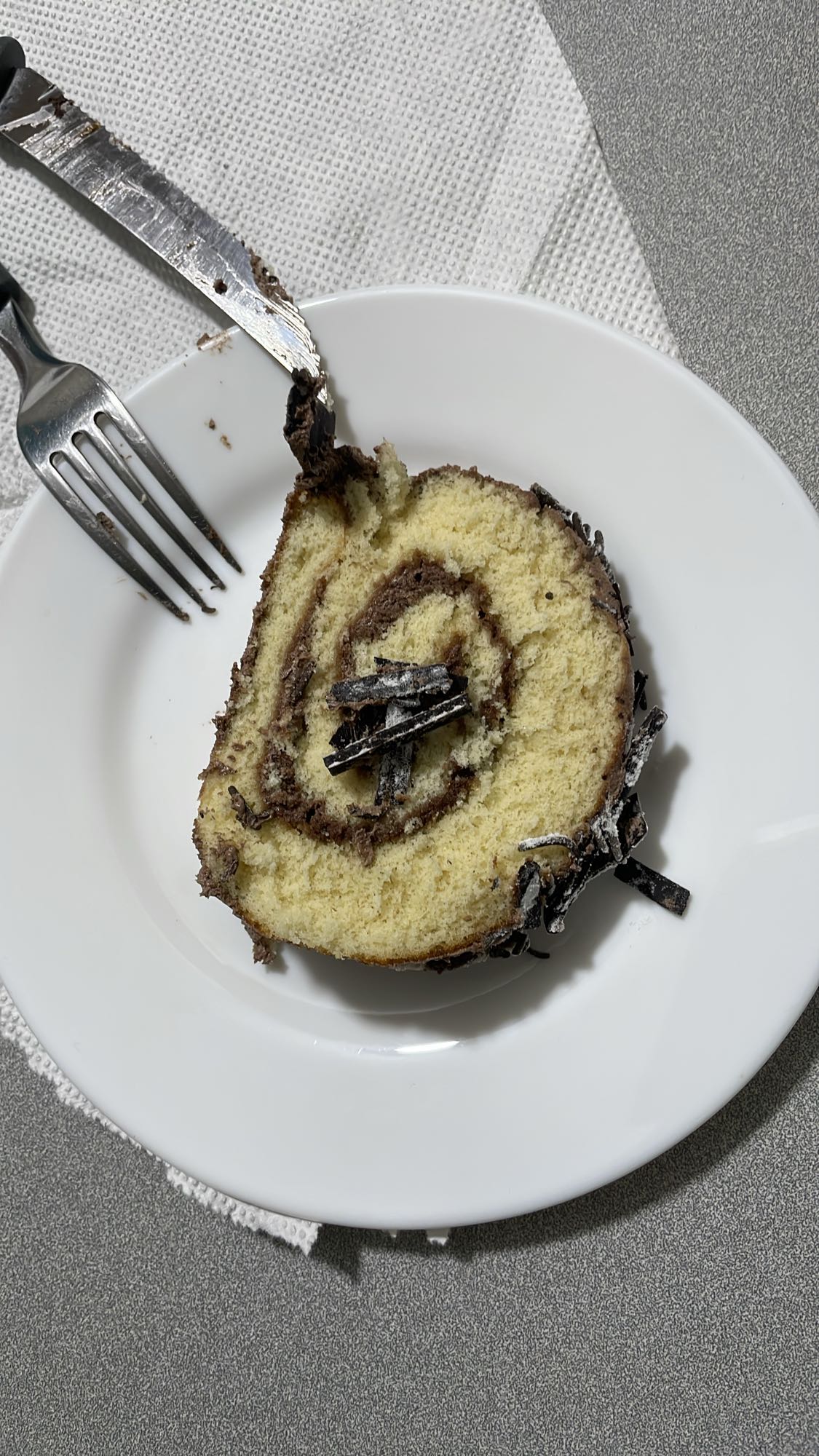 Chocolate Swiss Roll Slice