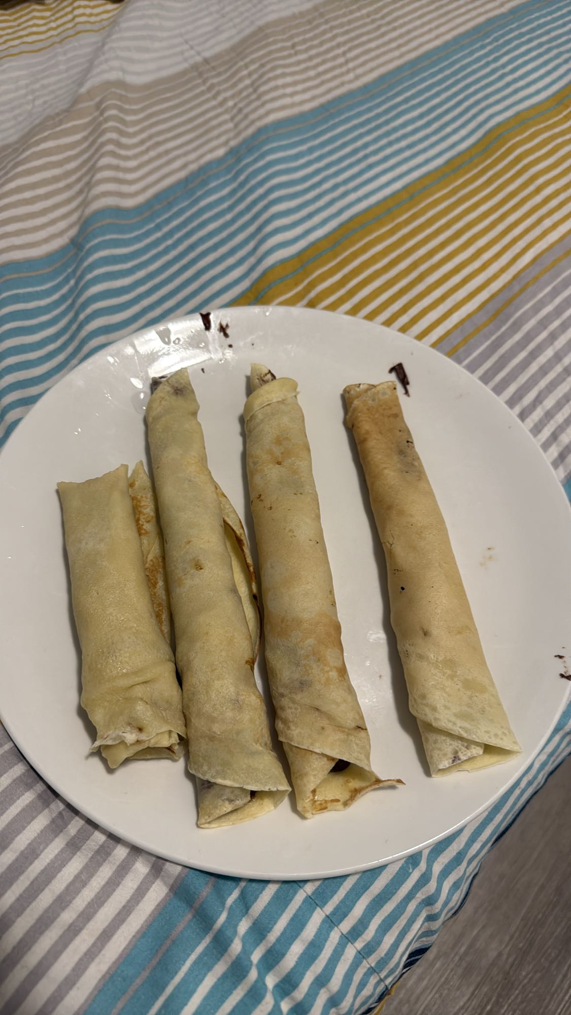 Crêpes roulées au chocolat