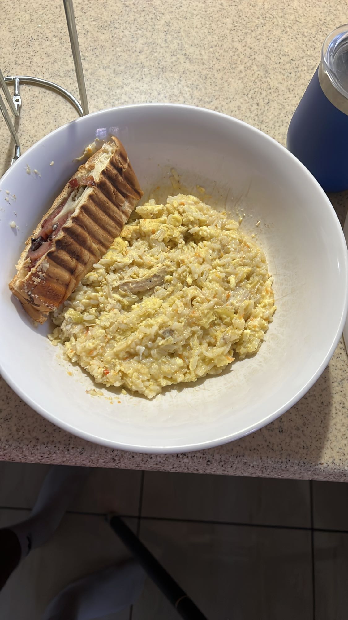 Egg rice with panini
