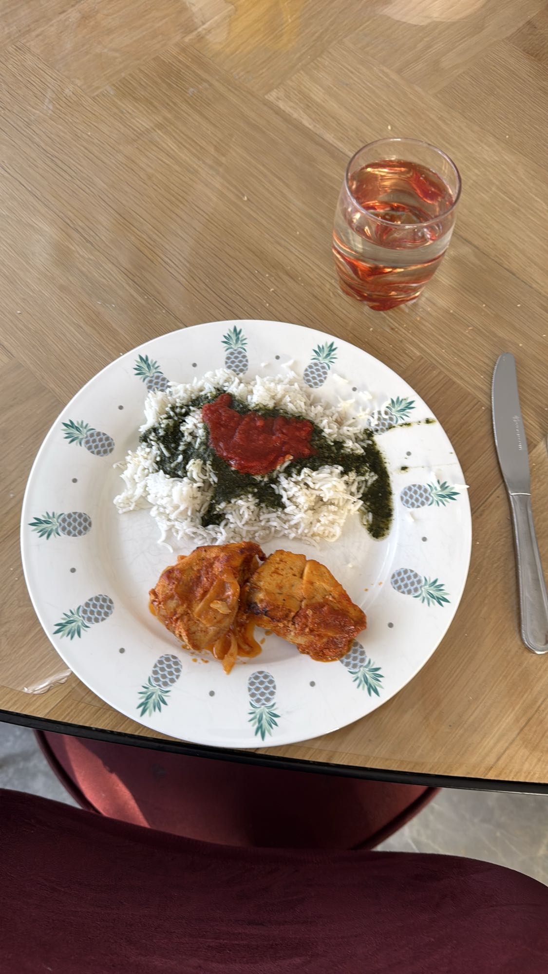 Rice with chicken and sauce