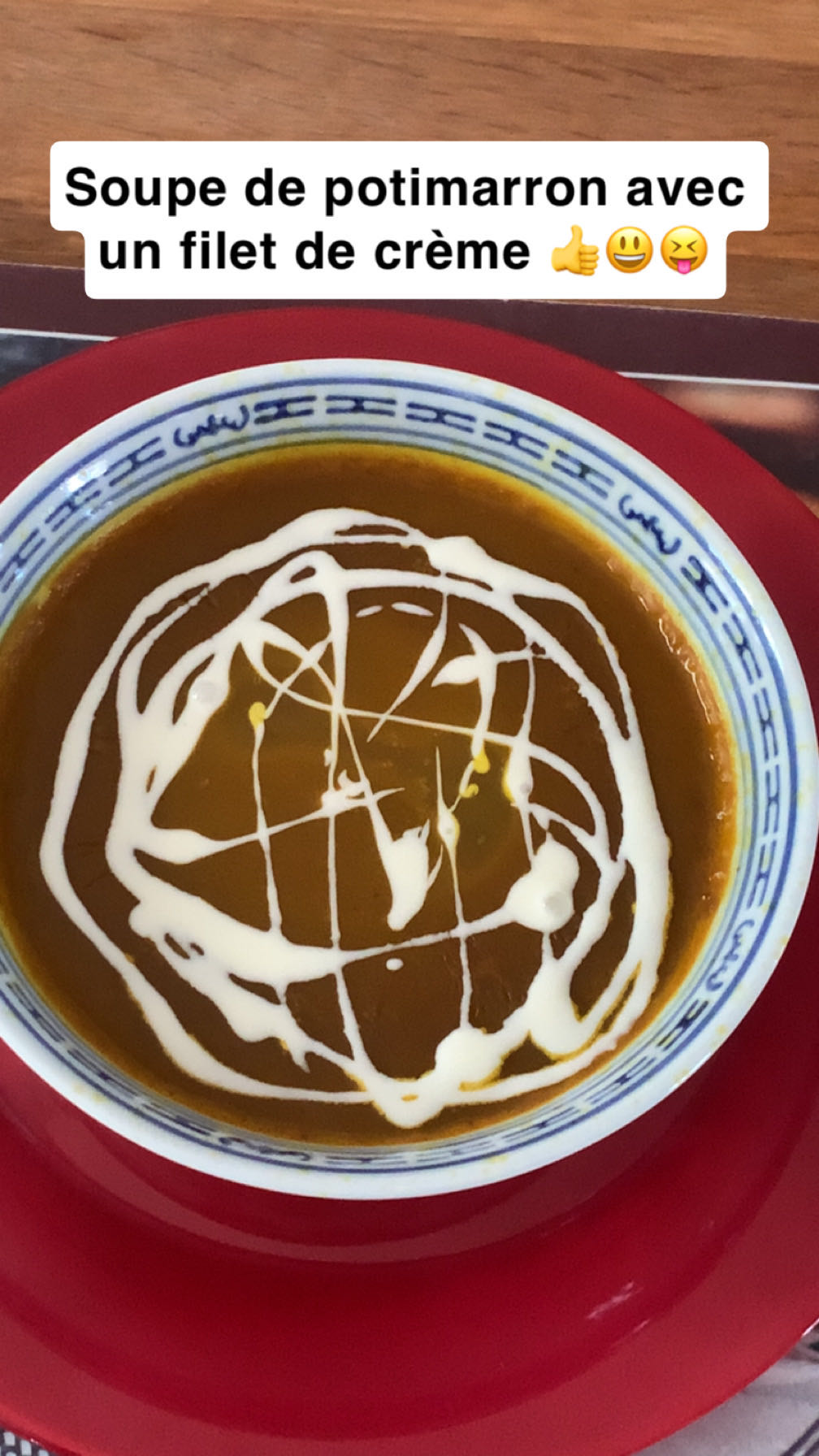 Soupe potimarron crème