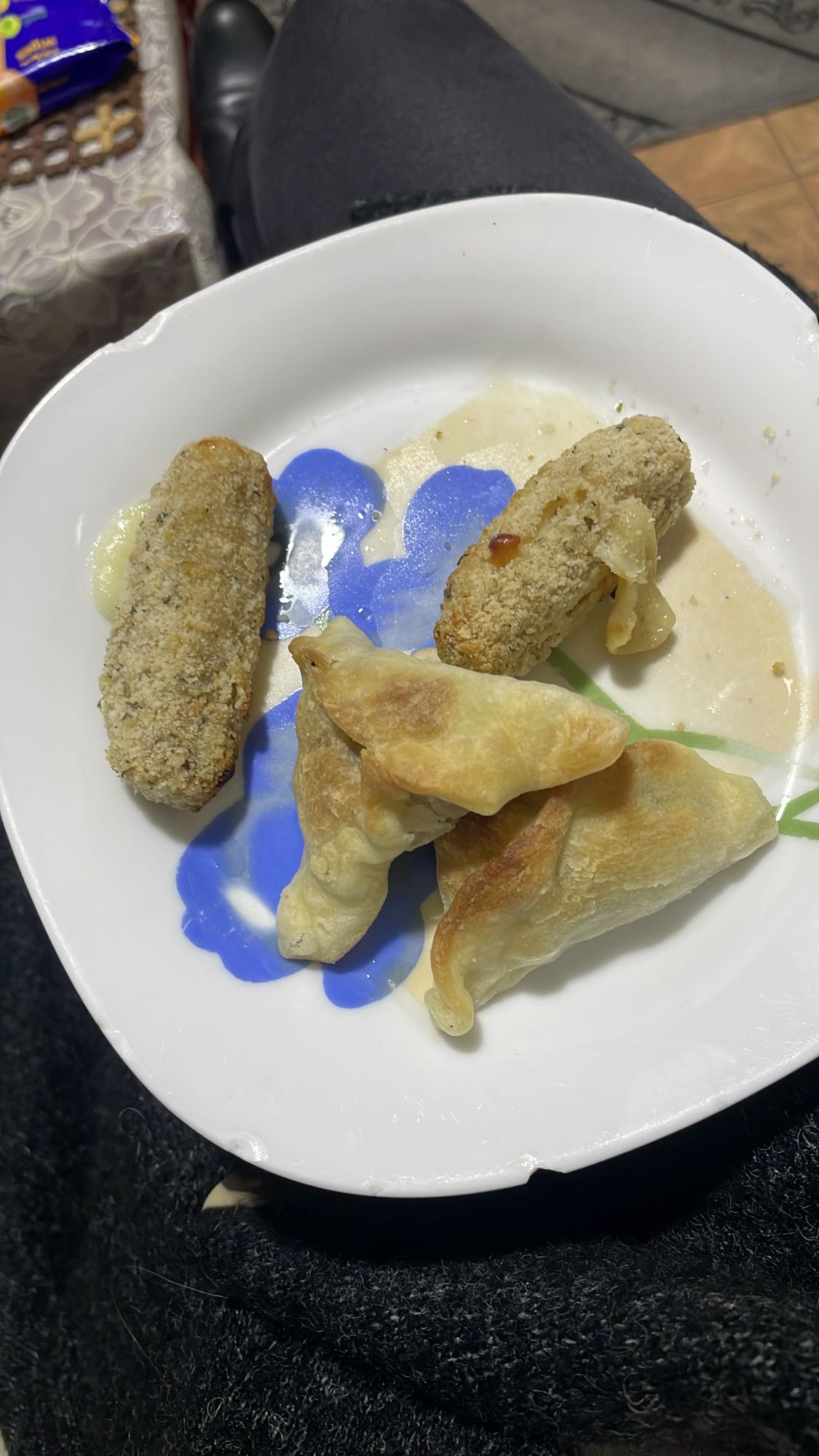 Breaded sticks and dumplings