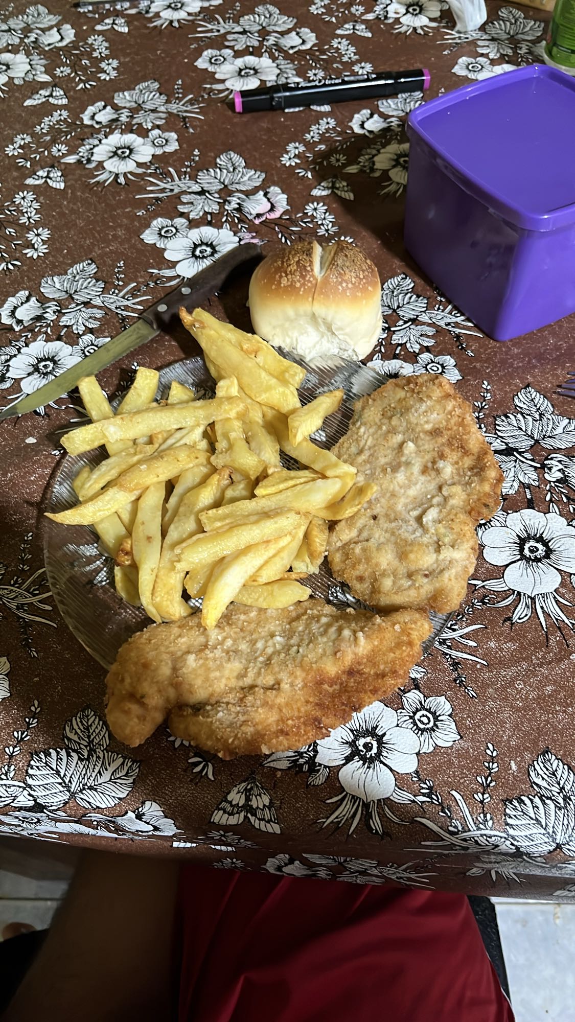 Milanesa con papas fritas