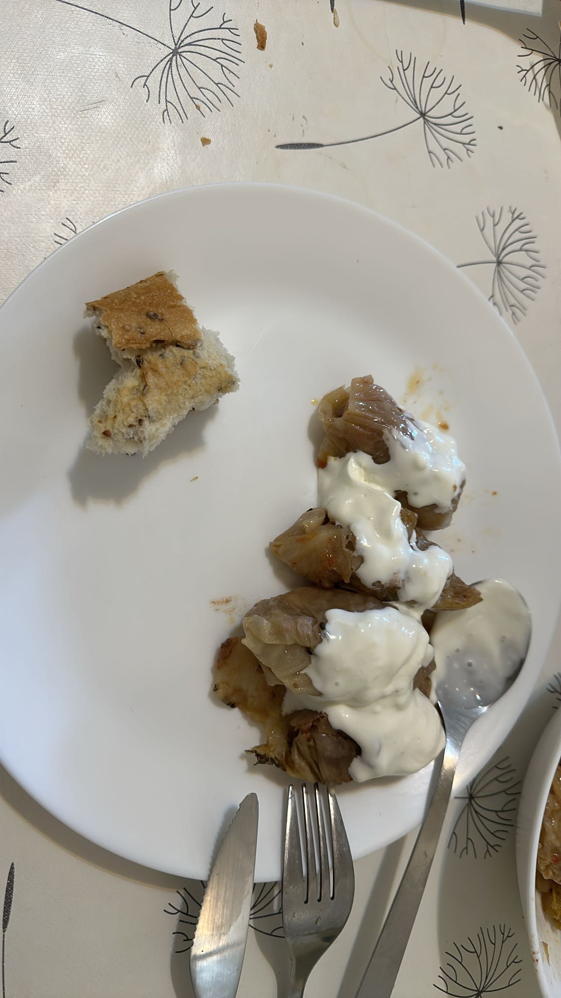 Stuffed cabbage with yogurt