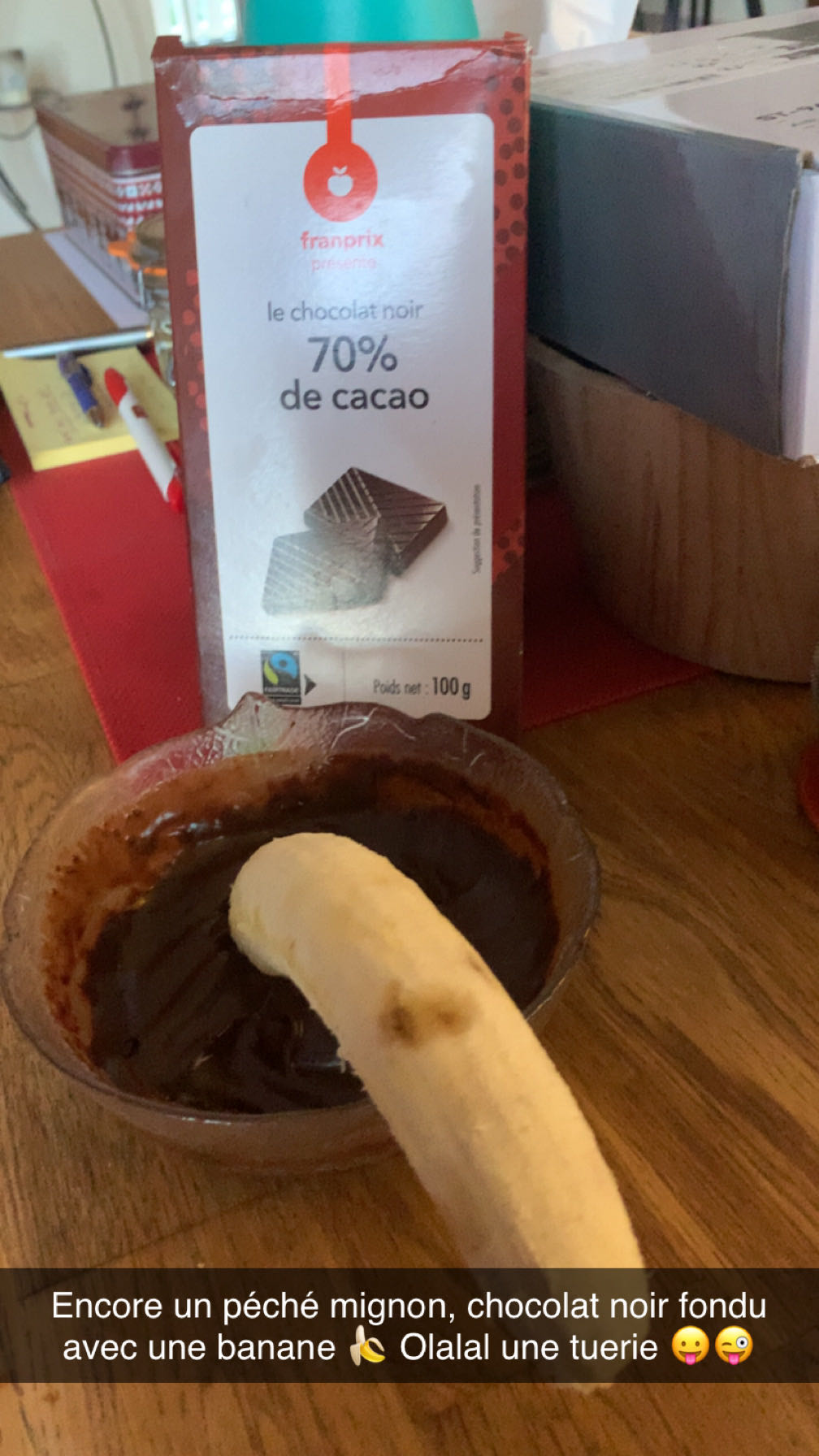 Banane au chocolat noir