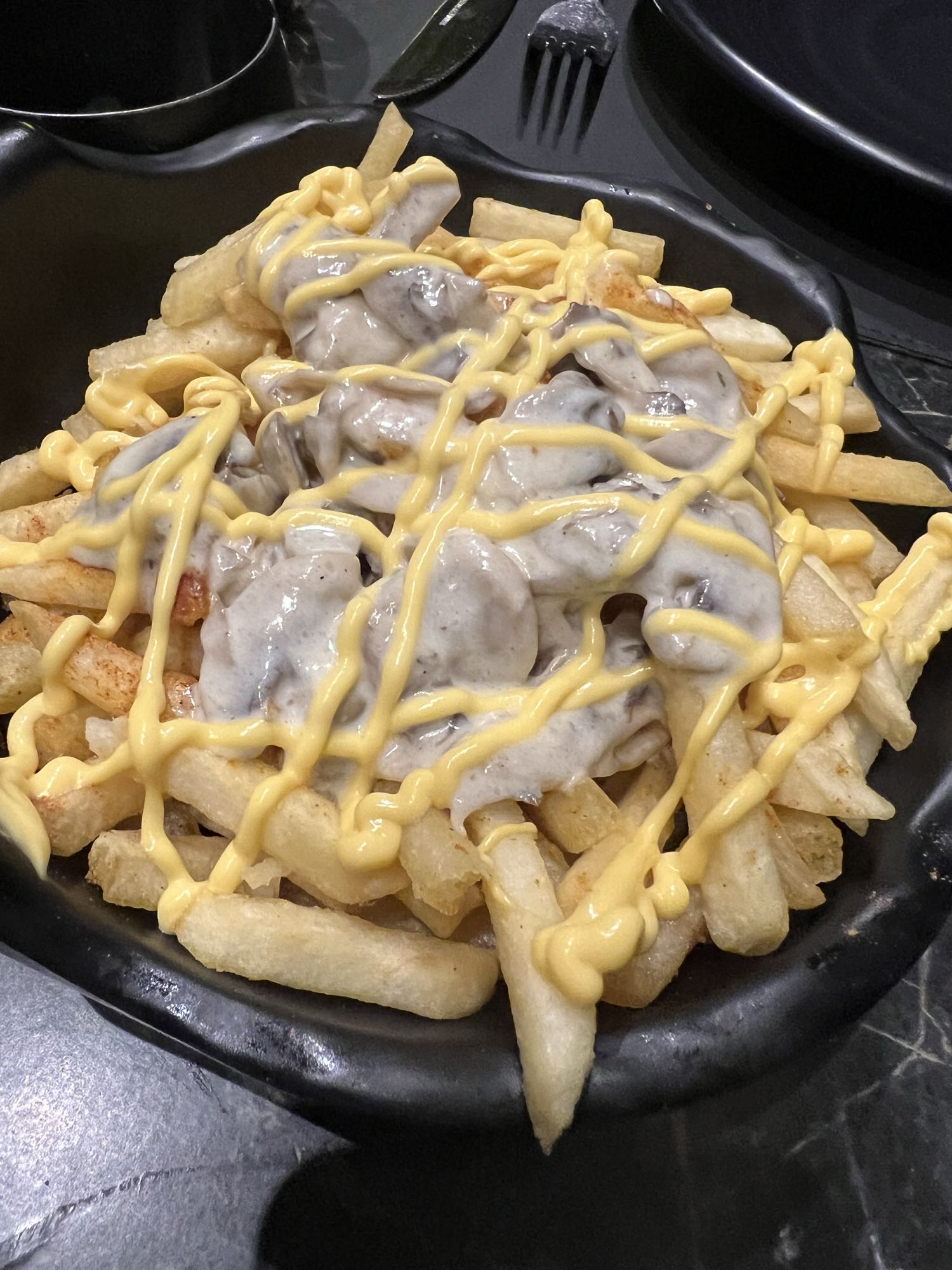 Cheesy Mushroom Fries