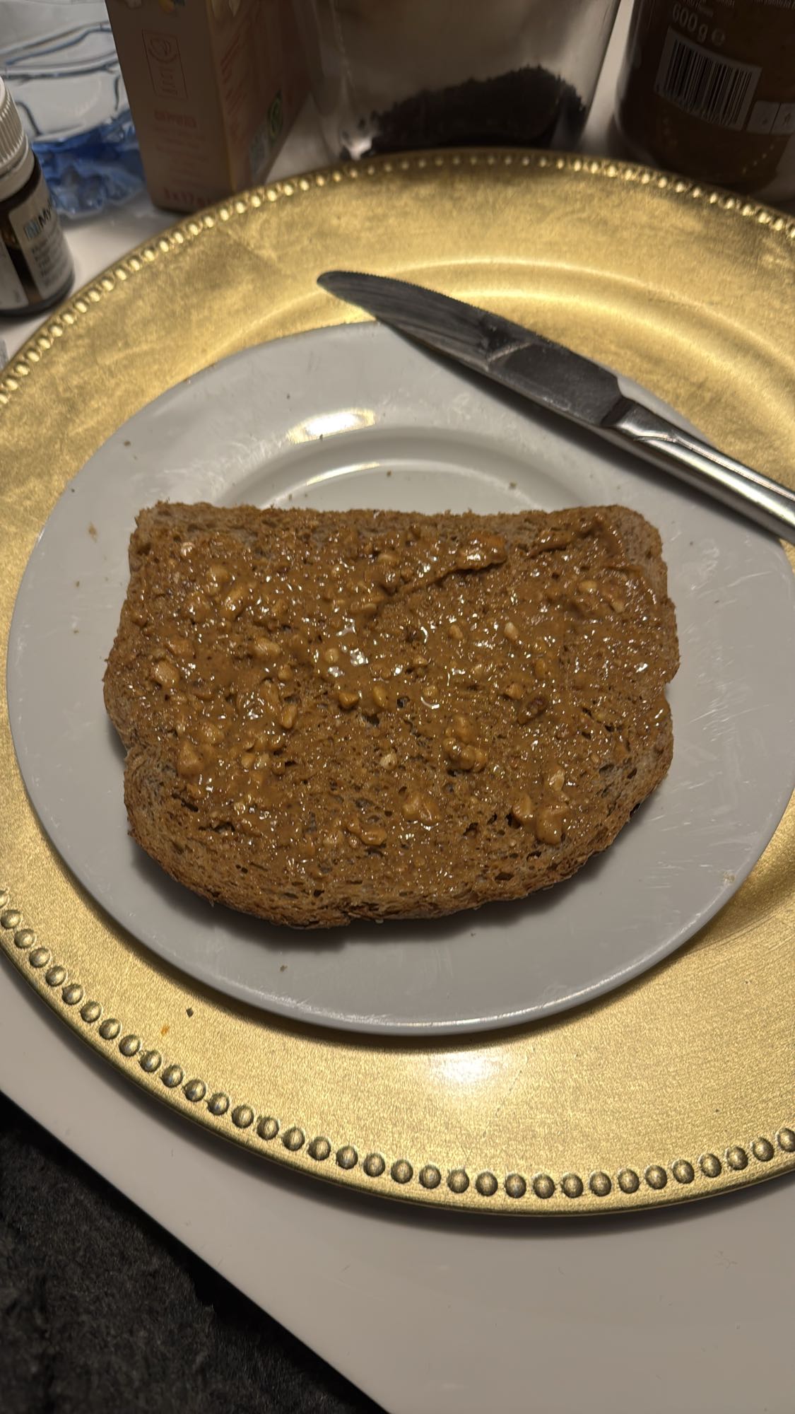 Volkorenbrood met pindakaas