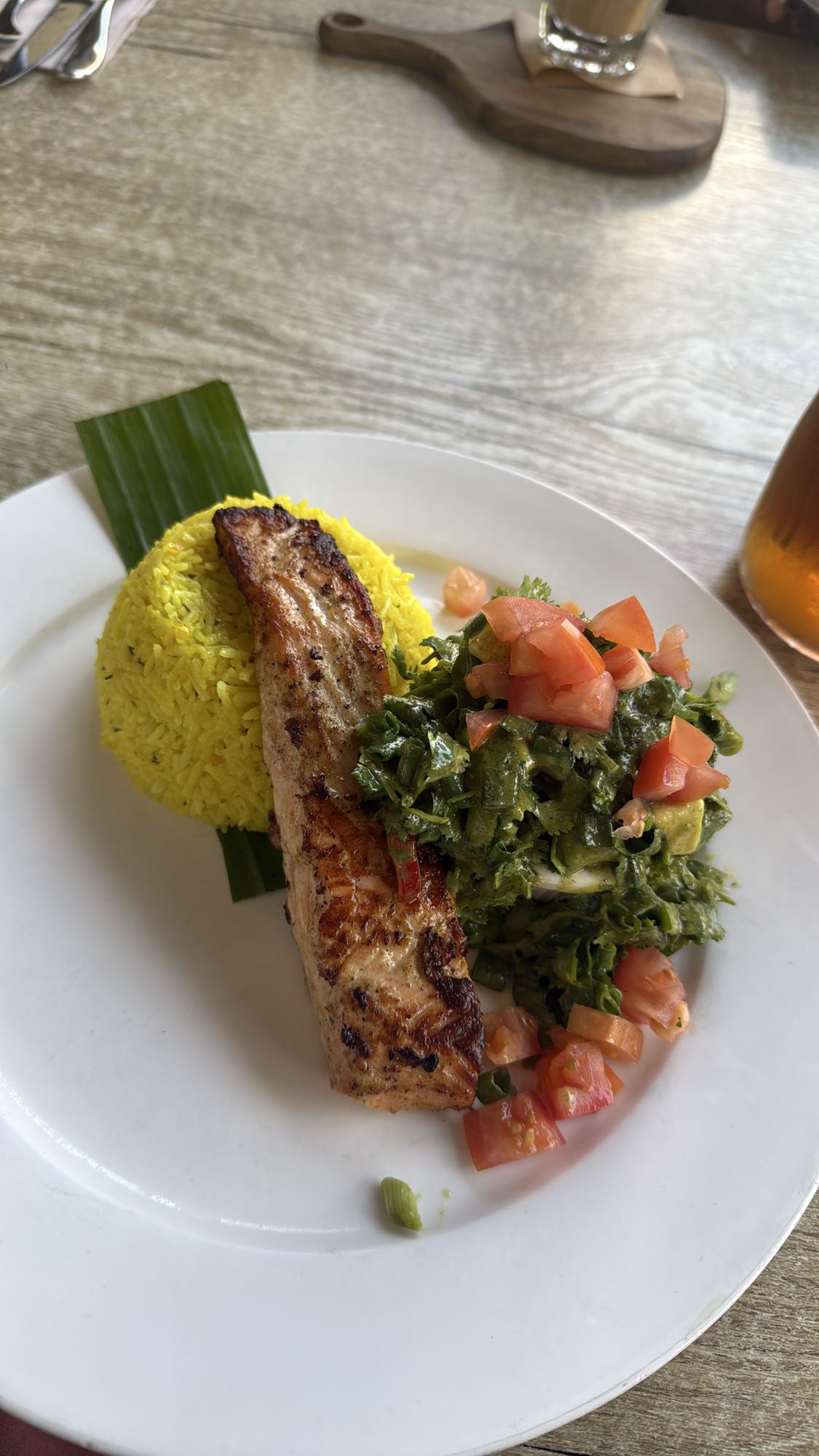 Grilled Salmon with Rice Salad