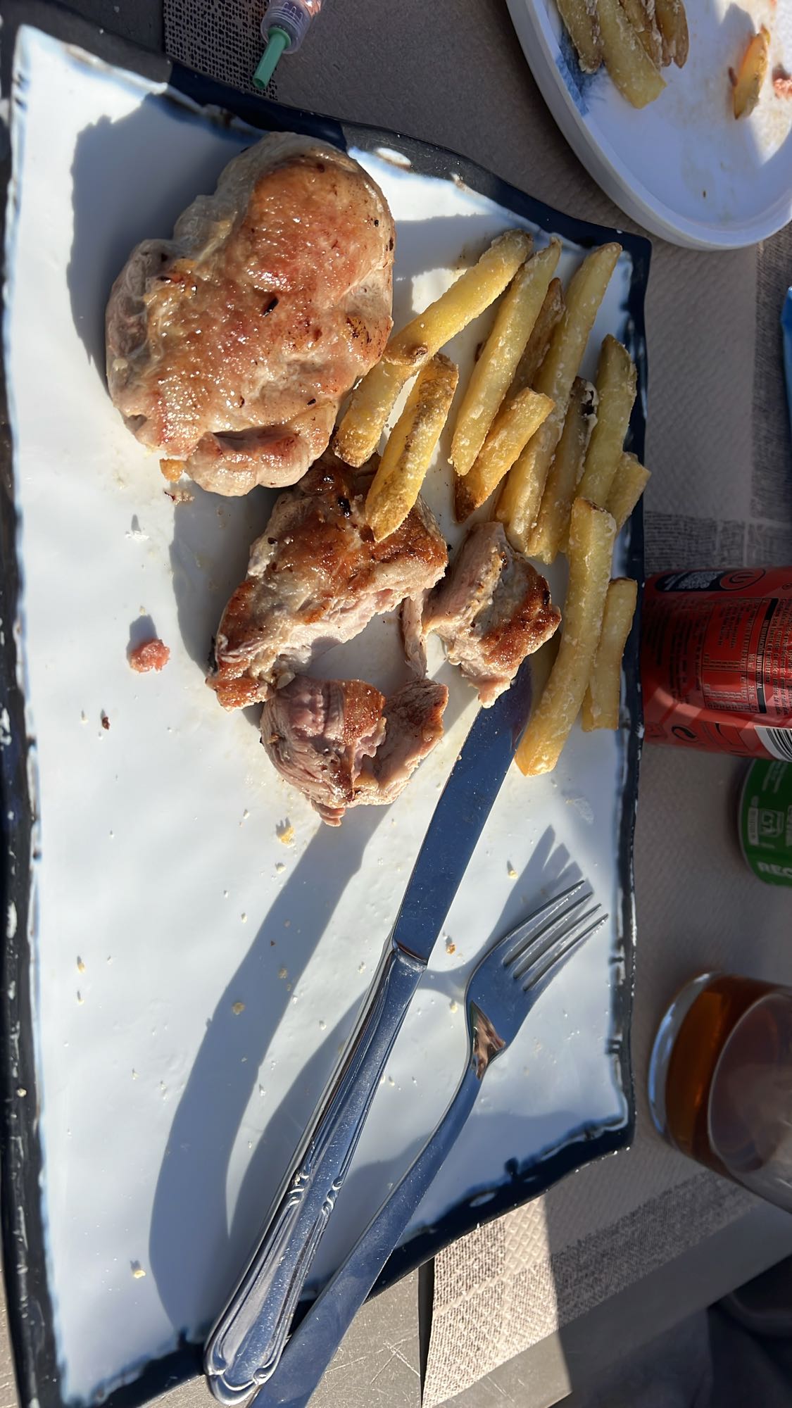 Carne con papas fritas