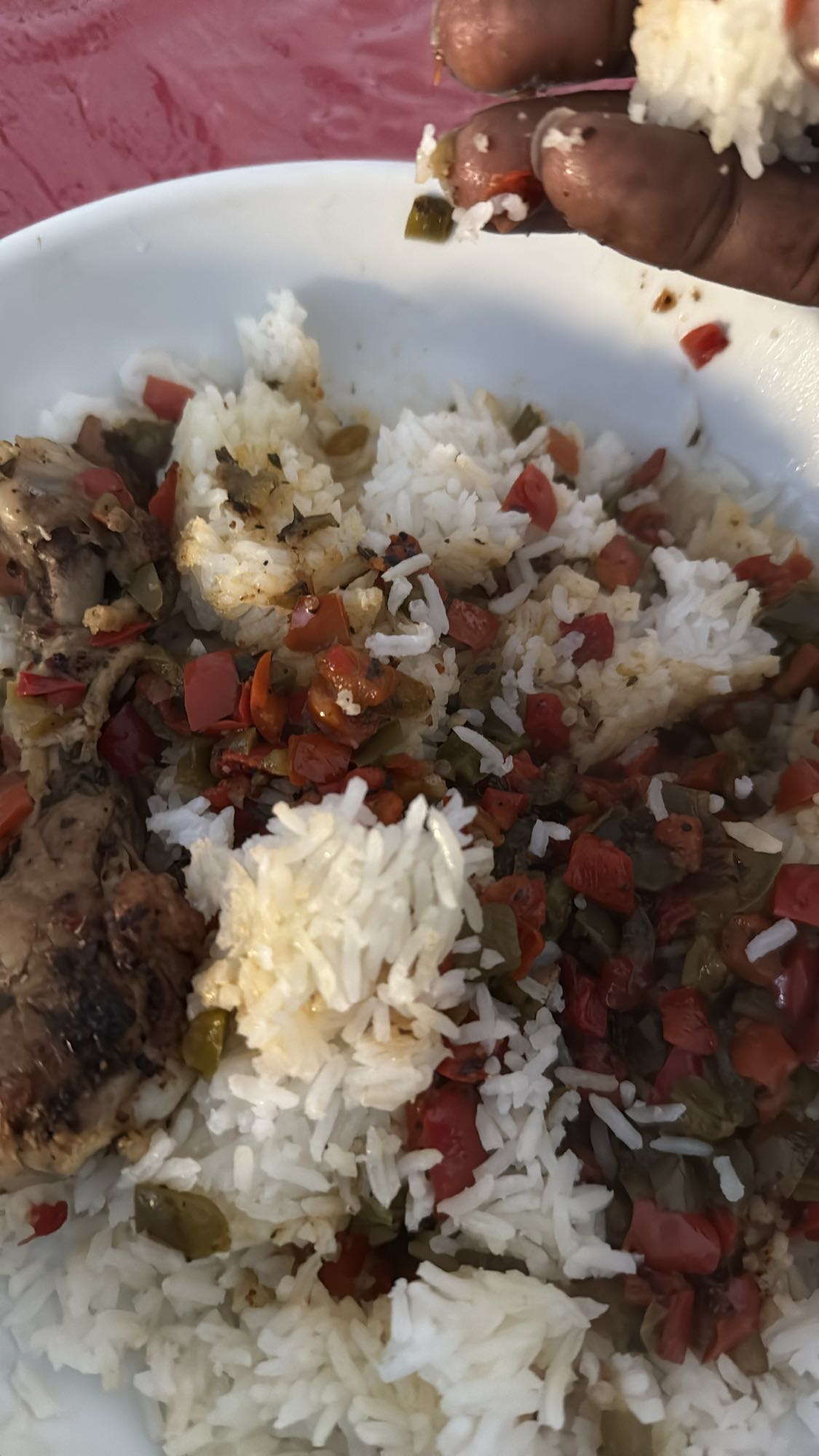 Arroz con pollo y verduras